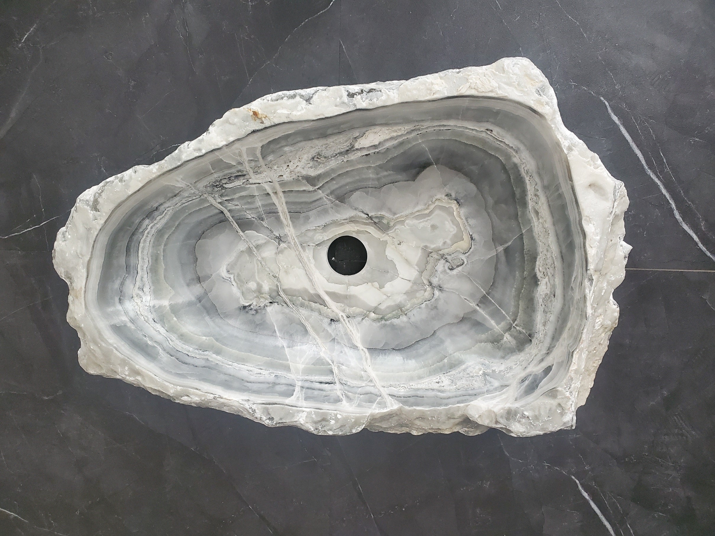 S27_23 Marble Stone Bathroom Vessel Sink - 18 x 12 inch