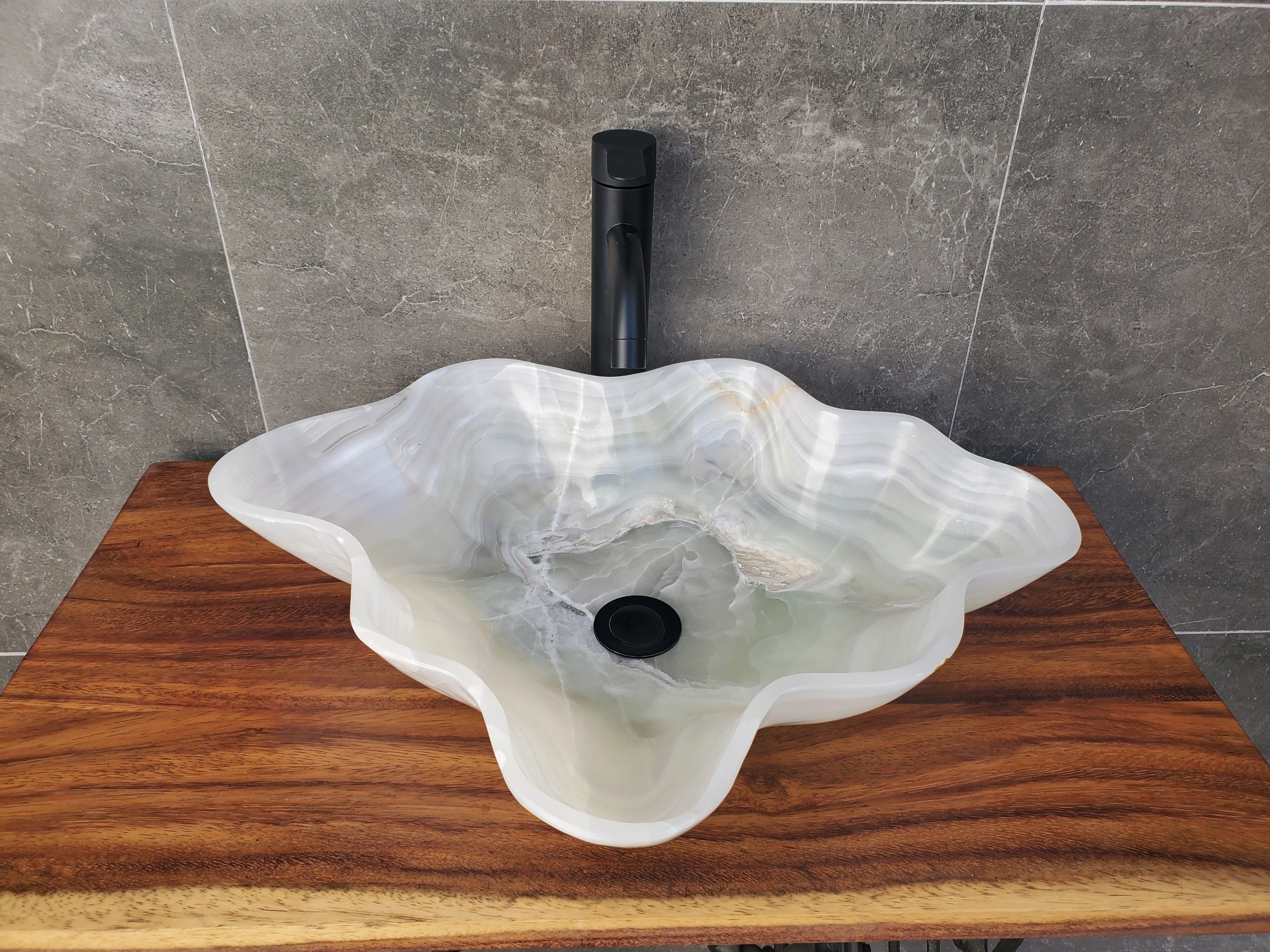 White, Gray and Green Onyx Bathroom Vessel Sink Onyx Sinks Featured Onyx Sinks Sinks