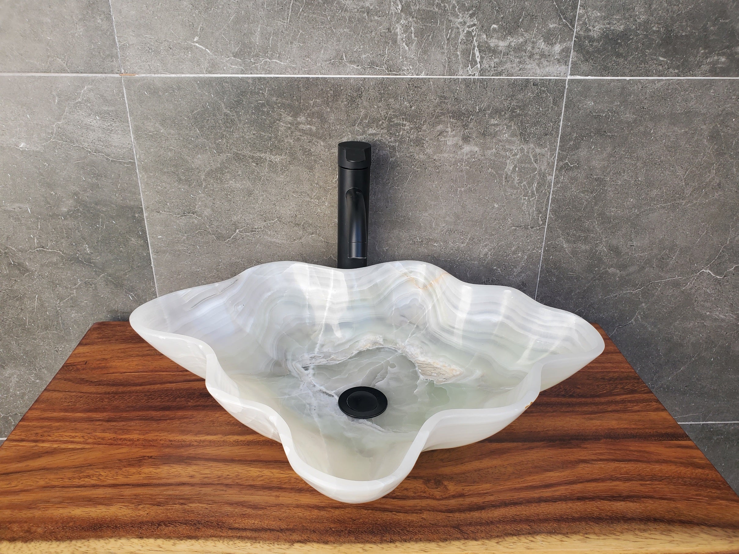 White, Gray and Green Onyx Bathroom Vessel Sink Onyx Sinks Featured Onyx Sinks Sinks