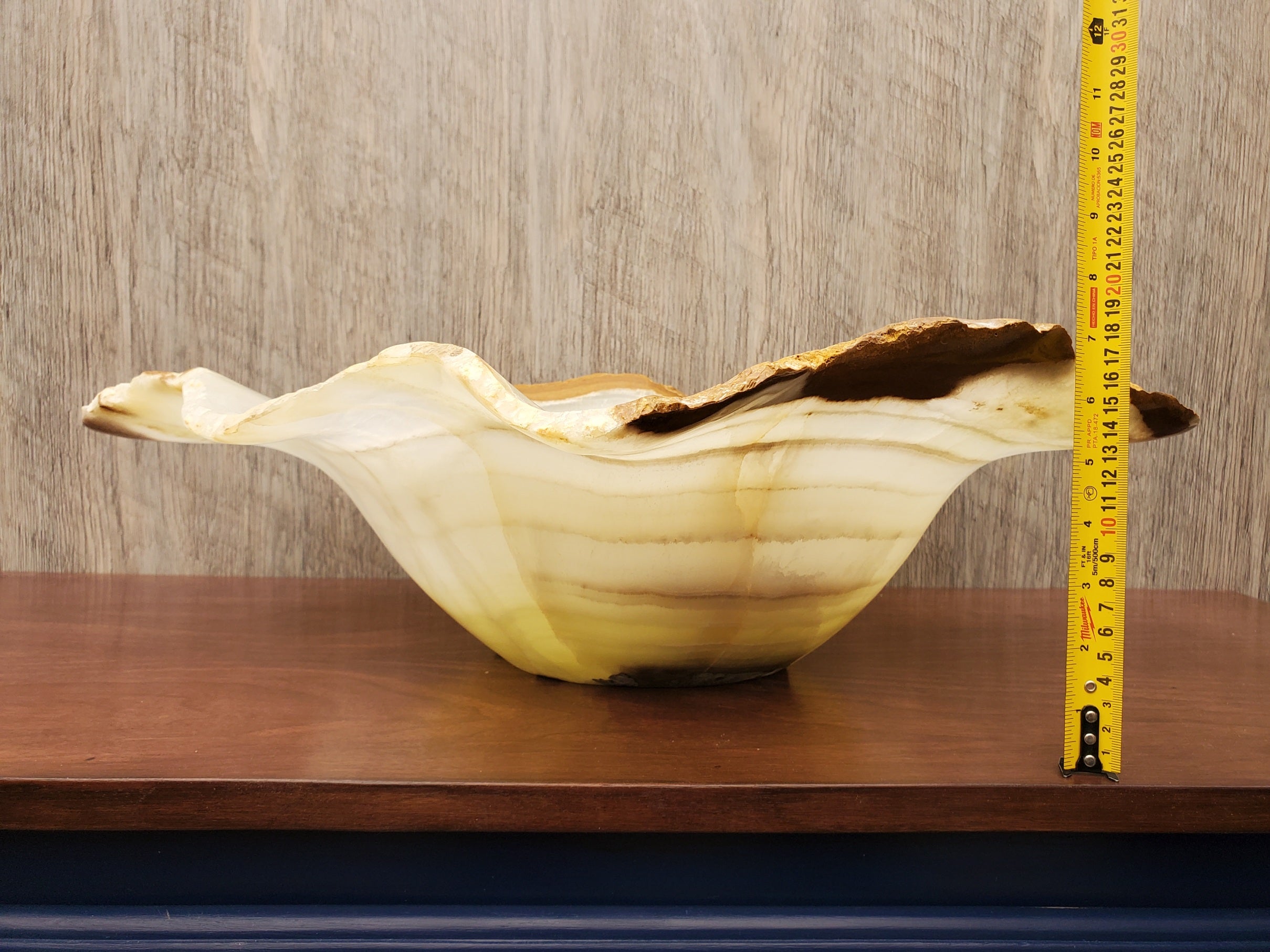 S23_09 Onyx Stone Vessel Bathroom Sink - 22 x 18 x 7 Inch