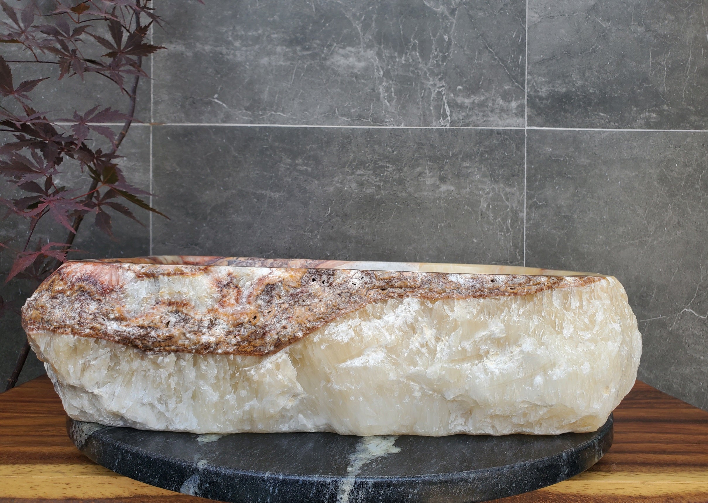 S21_34 Onyx Stone Vessel Bathroom Sink