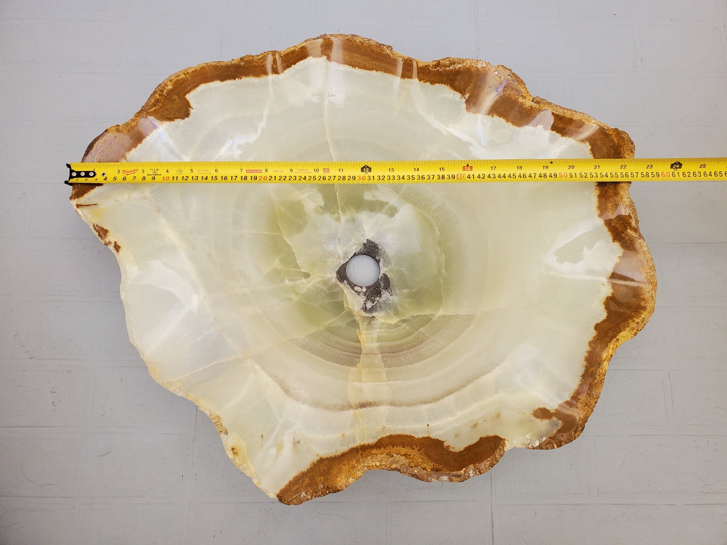 S23_09 Onyx Stone Vessel Bathroom Sink - 22 x 18 x 7 Inch