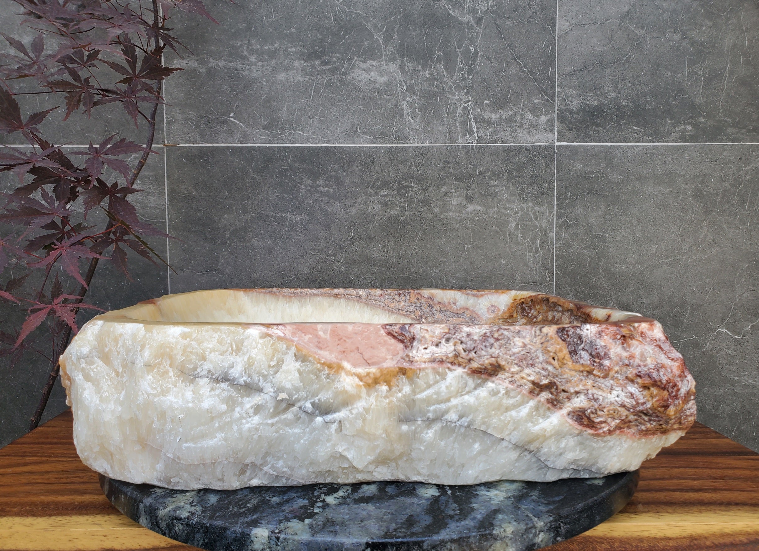 S21_34 Onyx Stone Vessel Bathroom Sink