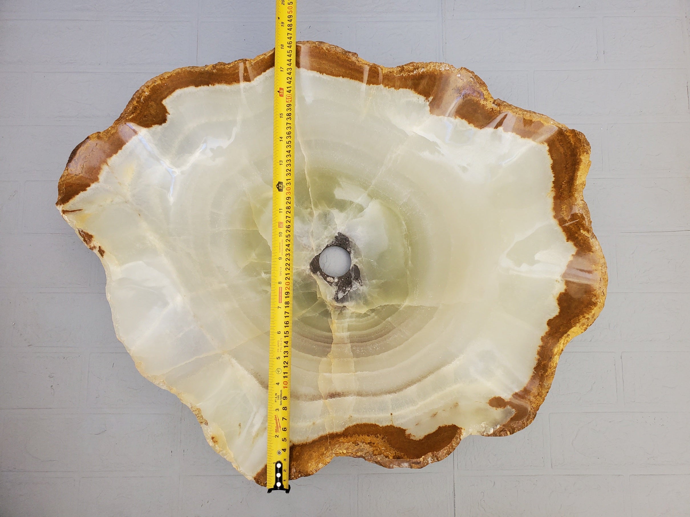 S23_09 Onyx Stone Vessel Bathroom Sink - 22 x 18 x 7 Inch
