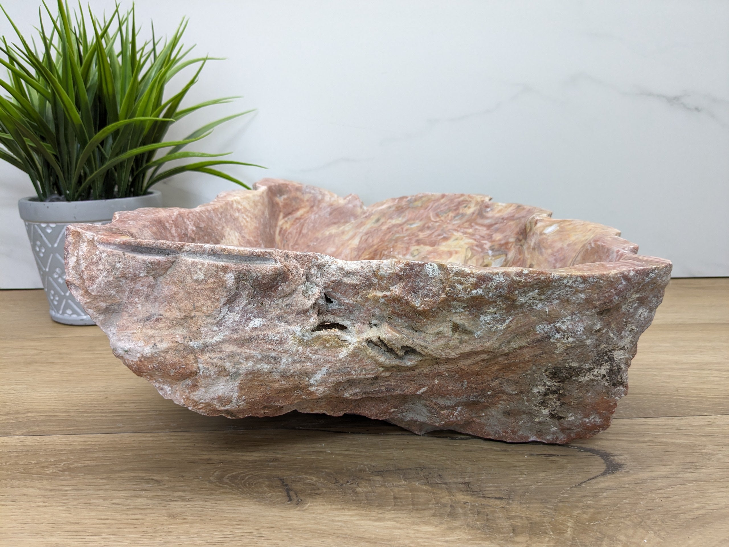 Pink and Tan Onyx Stone Vessel Bathroom Sink Onyx Sinks Onyx Sinks Sinks