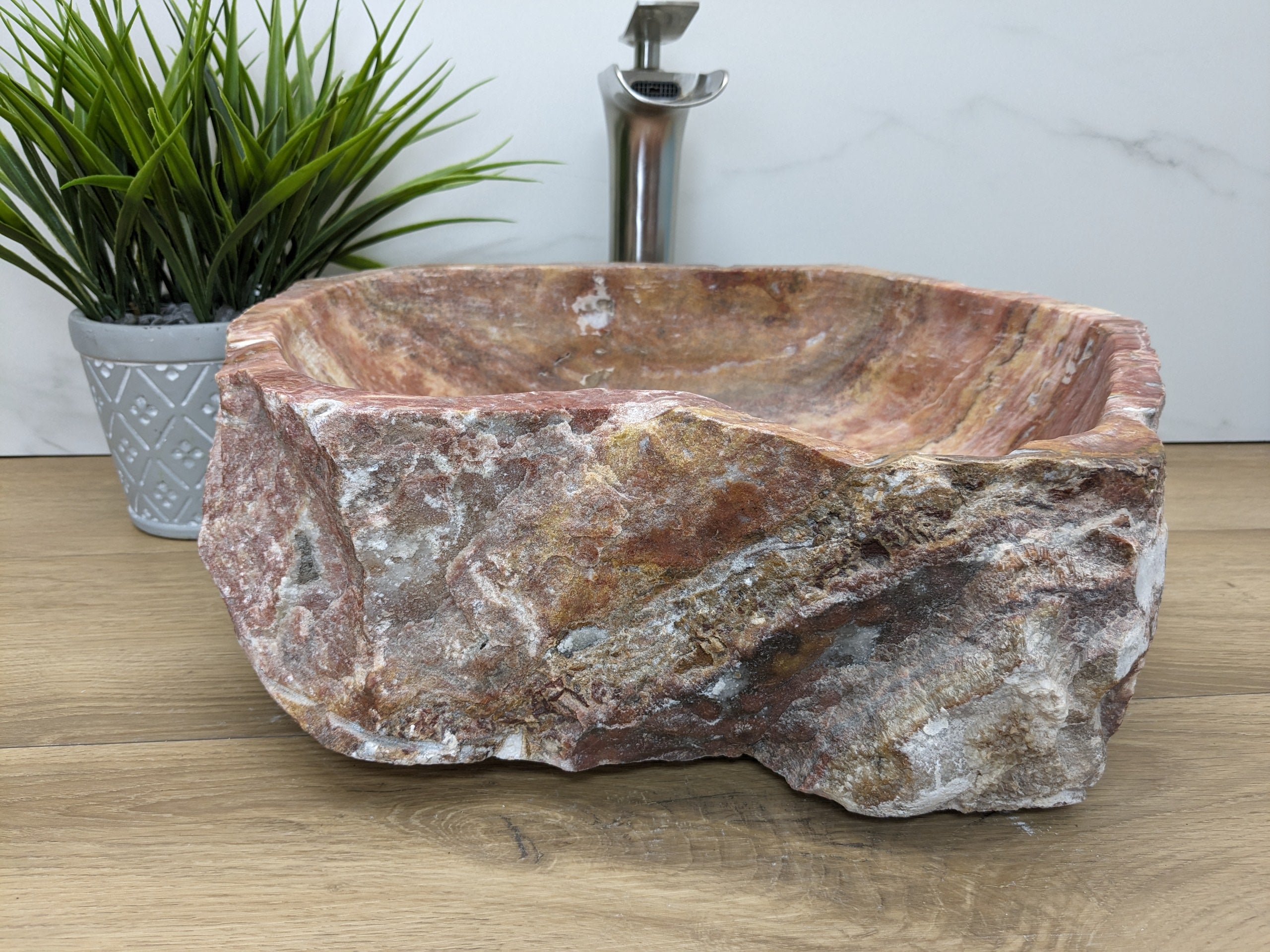 Pink Gold Onyx Stone Vessel Bathroom Sink Onyx Sinks Onyx Sinks Sinks