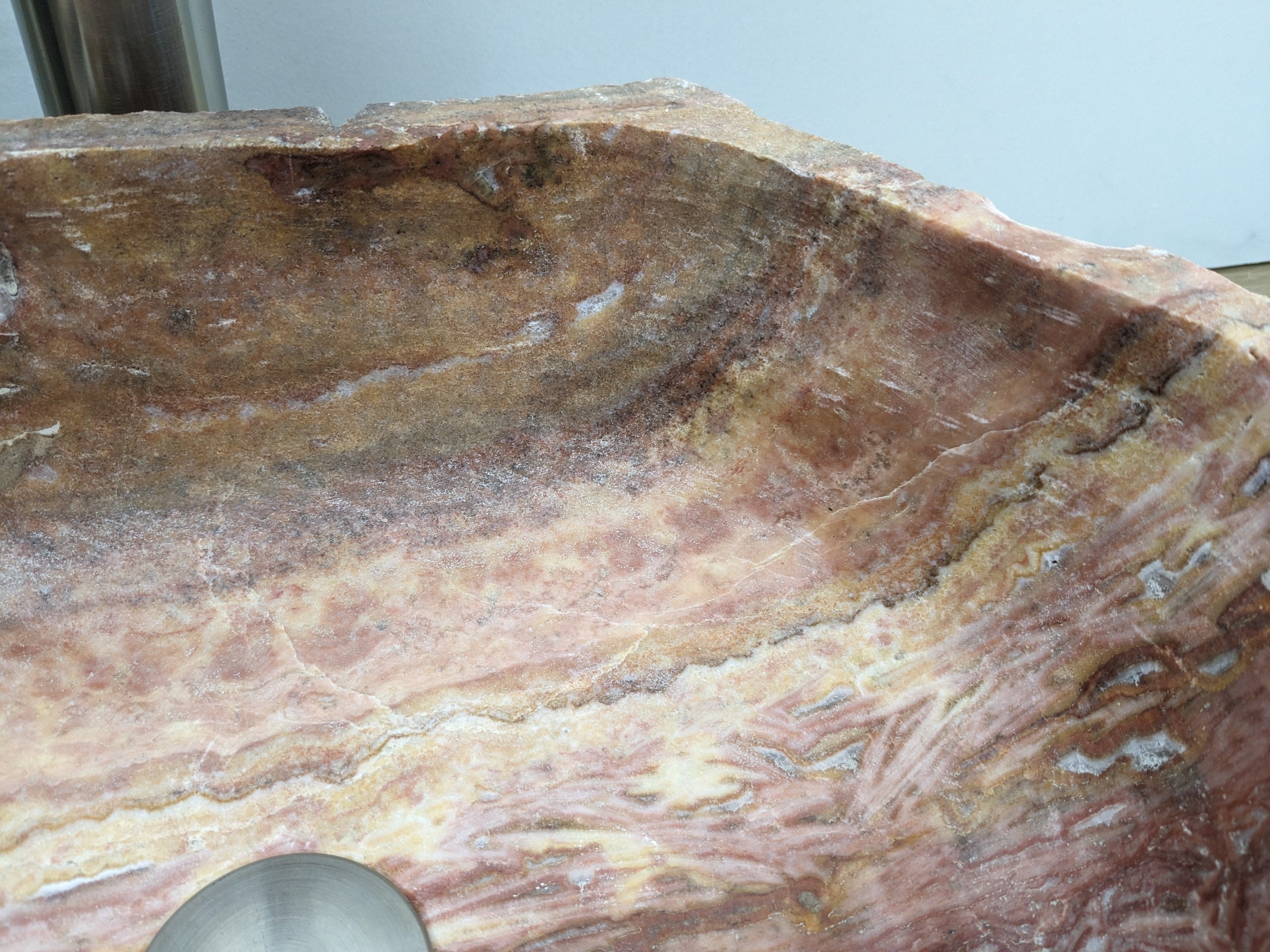 Pink Gold Onyx Stone Vessel Bathroom Sink Onyx Sinks Onyx Sinks Sinks