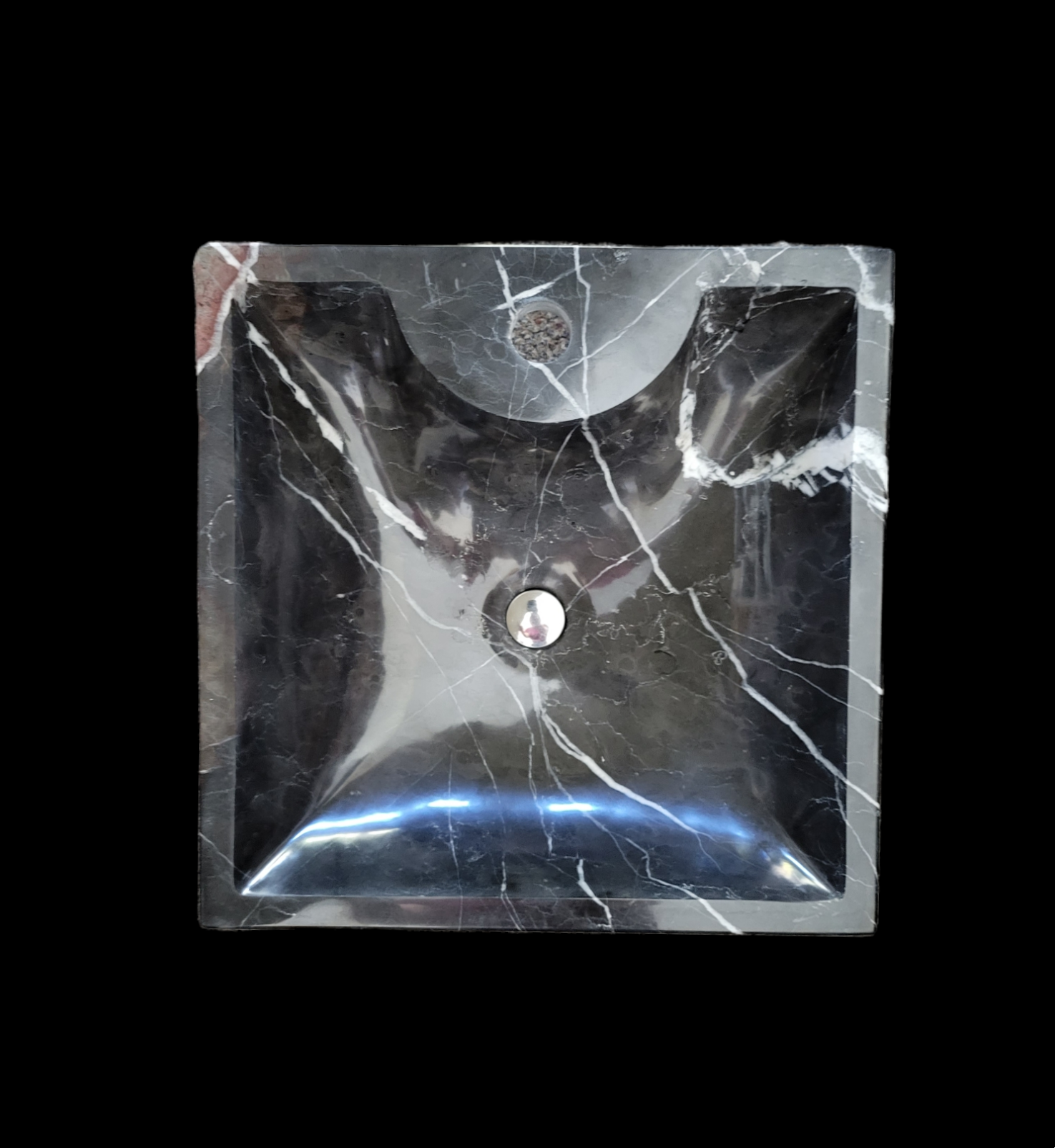 SET1024 Black Marble Square Vessel Sink Set