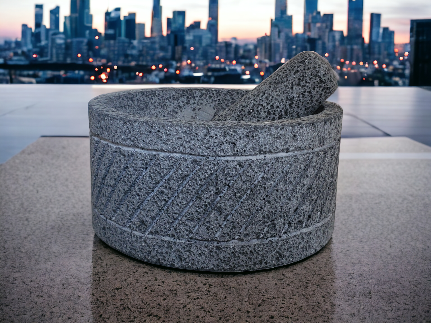 Mortar & Pestle Slants - Lava Stone - 8 Inch Molcajete Accessories Kitchen & Dining Molcajete