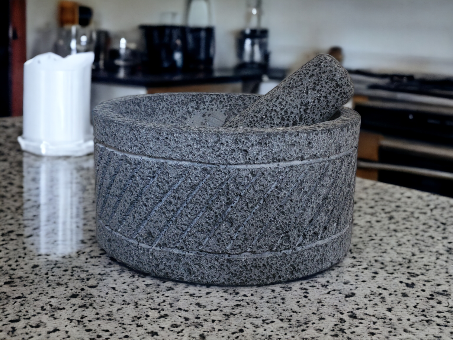 Mortar & Pestle Slants - Lava Stone - 8 Inch Molcajete Accessories Kitchen & Dining Molcajete