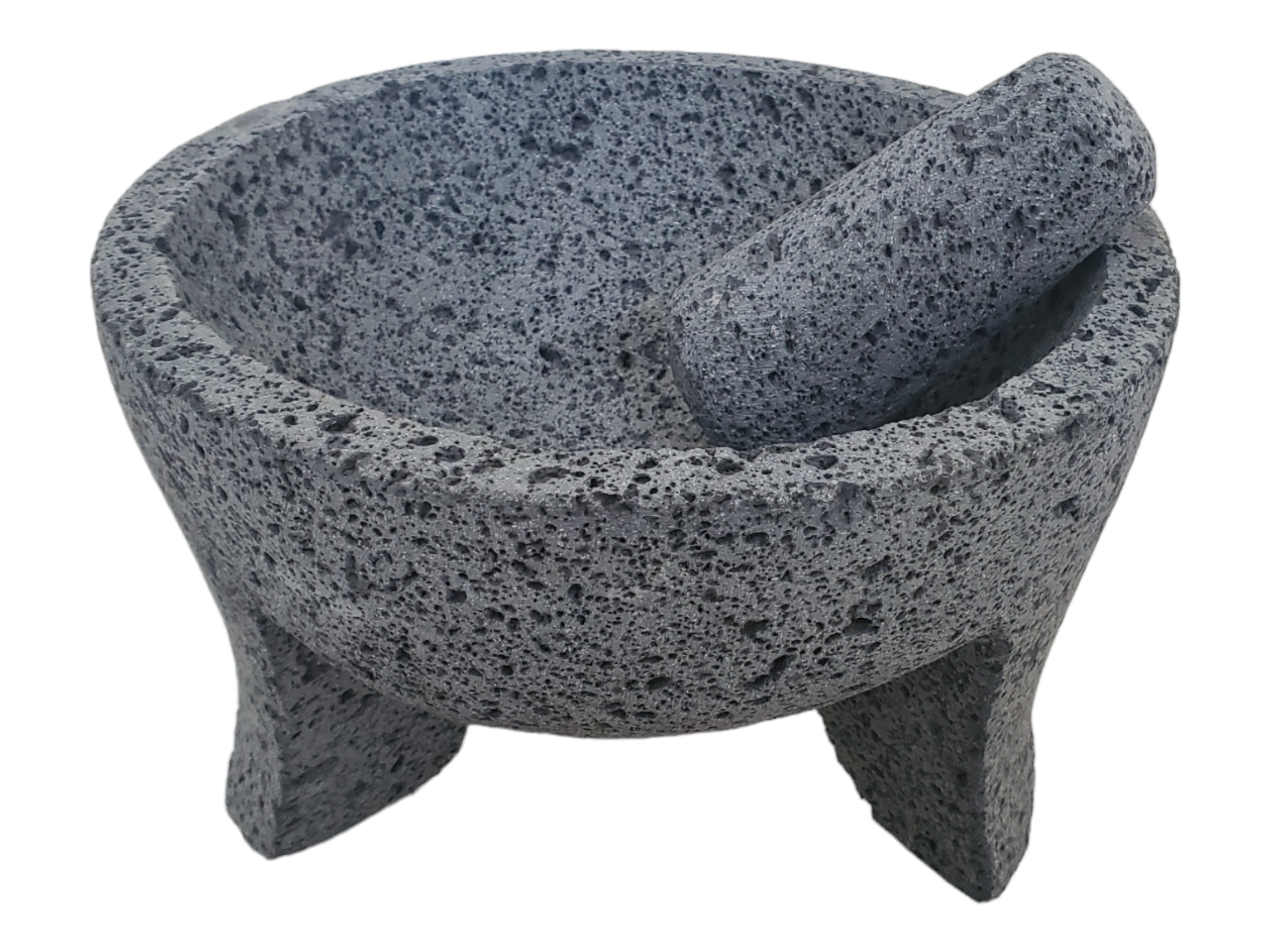 Family Size Bowl & Pestle - Lava Stone - 12 Inch Molcajete Accessories Featured Kitchen & Dining Molcajete