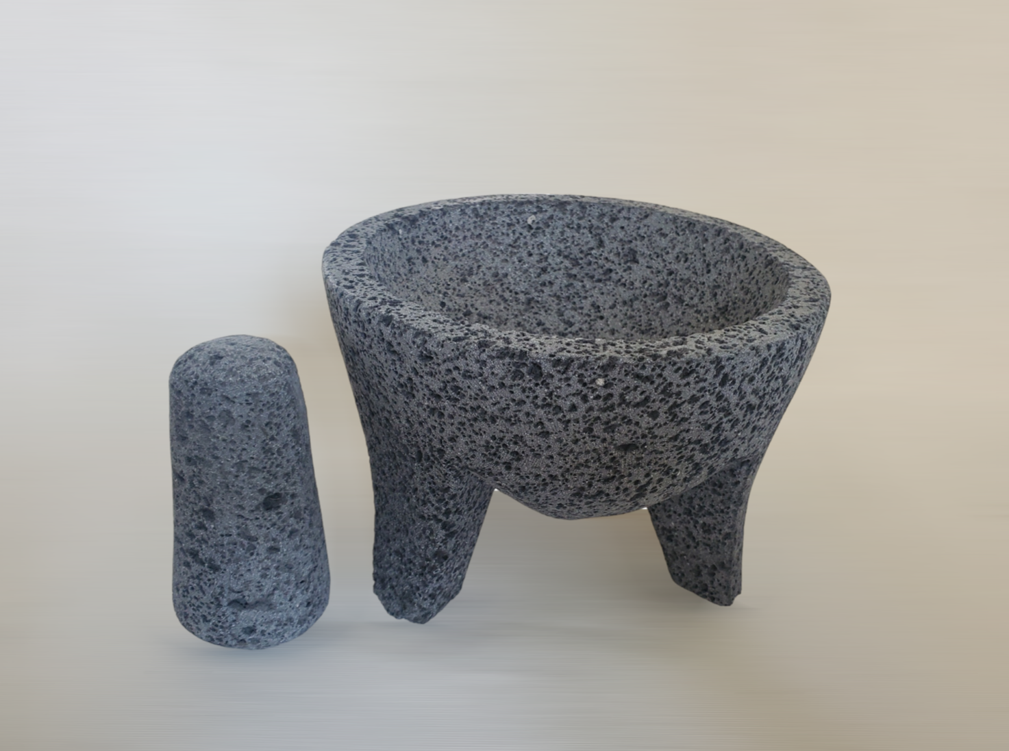 Classic Bowl & Pestle - Lava Stone - 7 Inch - Authentic Mexican Molcajete! Molcajete Accessories Featured Kitchen & Dining Molcajete