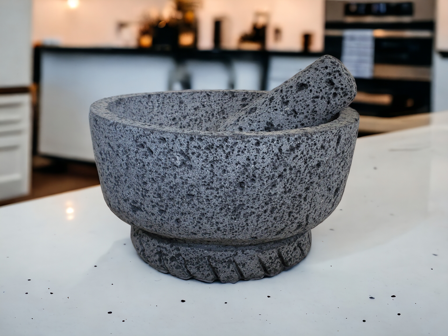 Sculpted Molcajete - Lava Stone - 8 Inch Molcajete Accessories Kitchen & Dining Molcajete