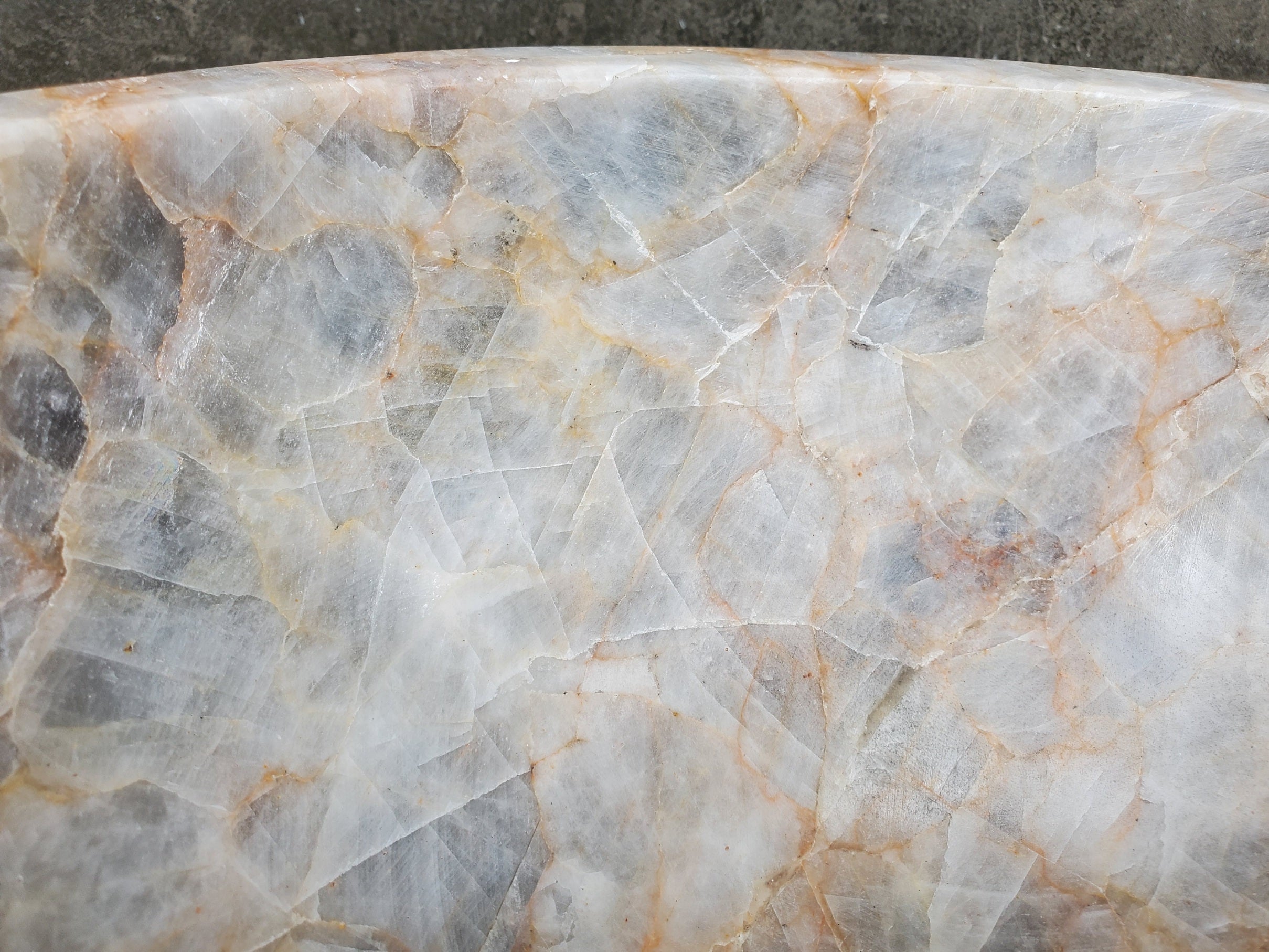 S31_03 Blue Gray Calcite Vessel Bathroom Sink - 14 x 14 inch