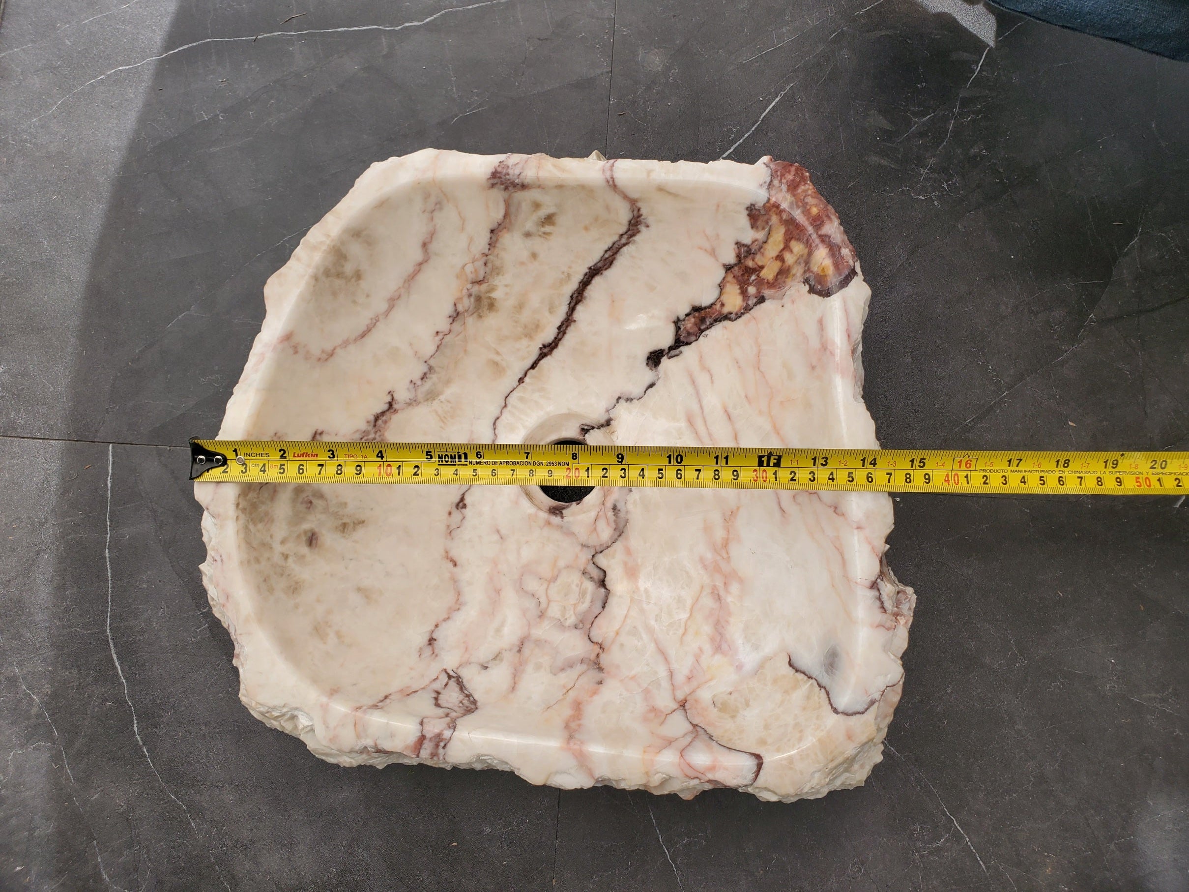 S33_06 Onyx Stone Vessel Sink - 14 x 13 inch