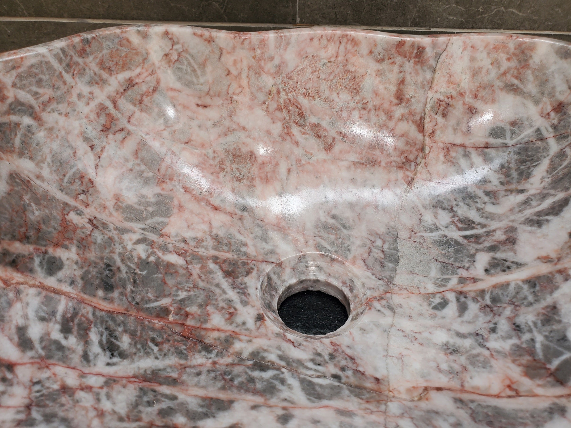 S31_50 Marble Vessel Bathroom Sink - 15 x 13 inch