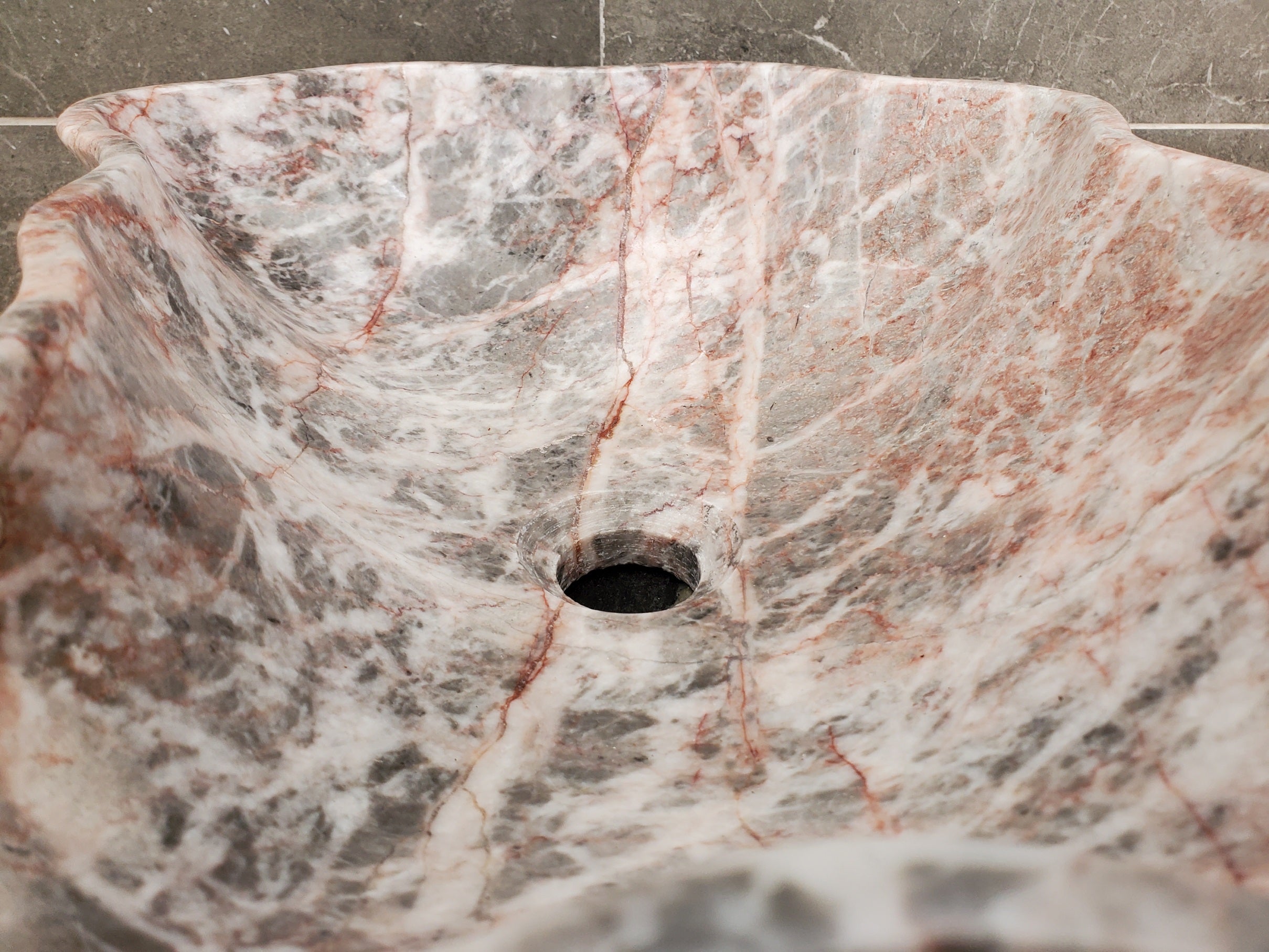 S31_27 Marble Vessel Bathroom Sink - 16.5 x 13.5 inch