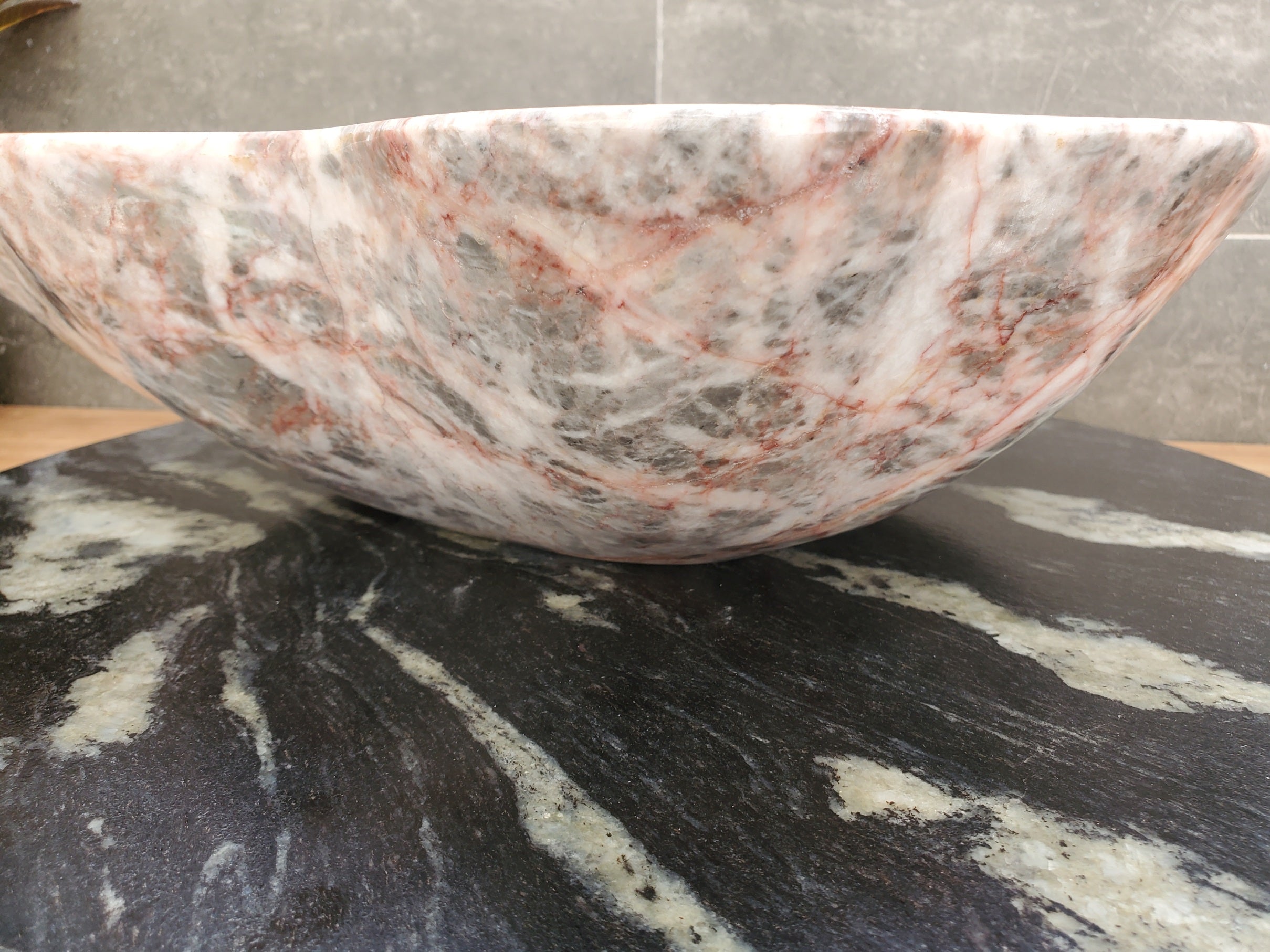 S31_50 Marble Vessel Bathroom Sink - 15 x 13 inch
