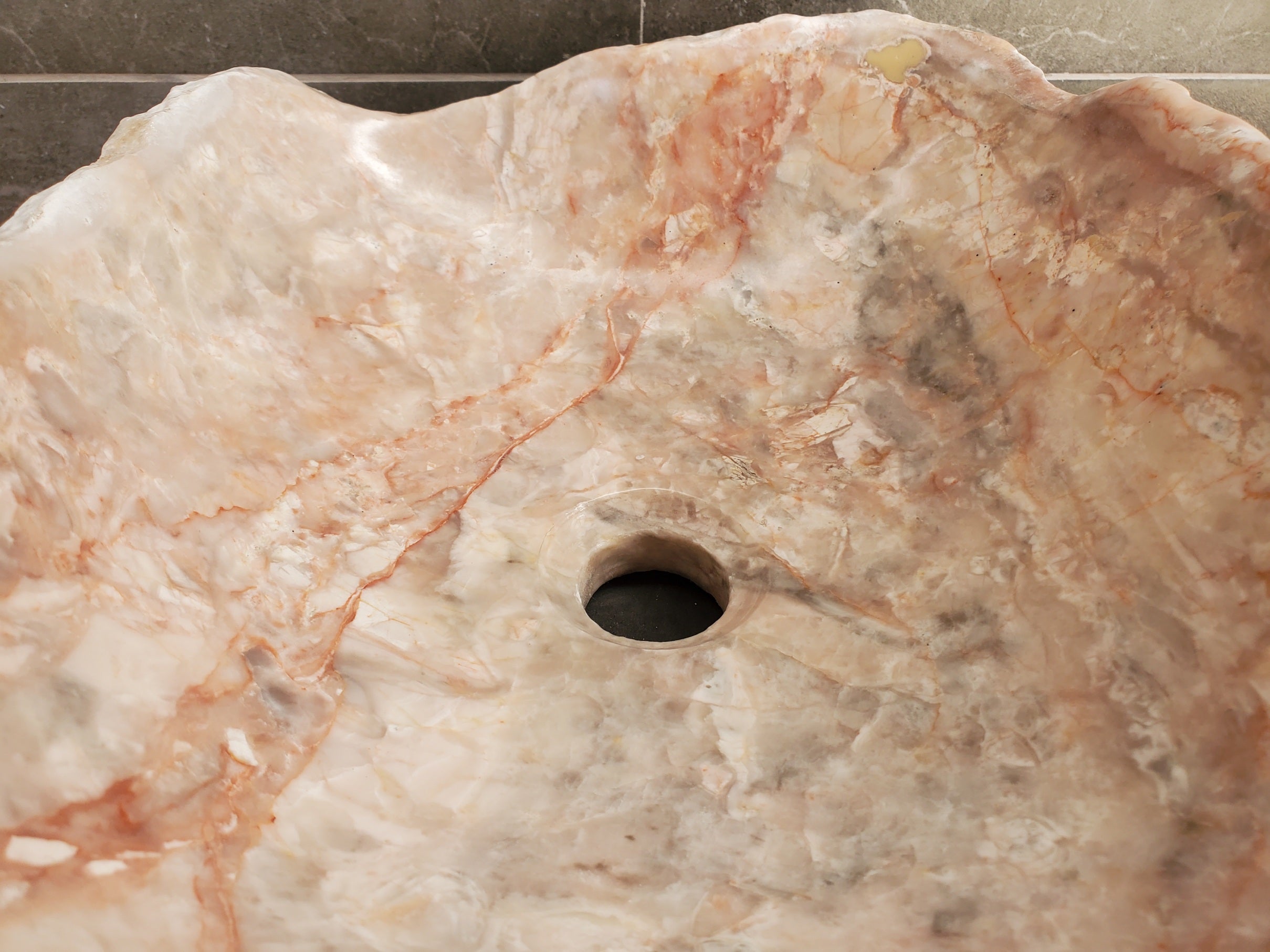 S34_06 Onyx Stone Vessel Sink - 16 x 12.5 inch