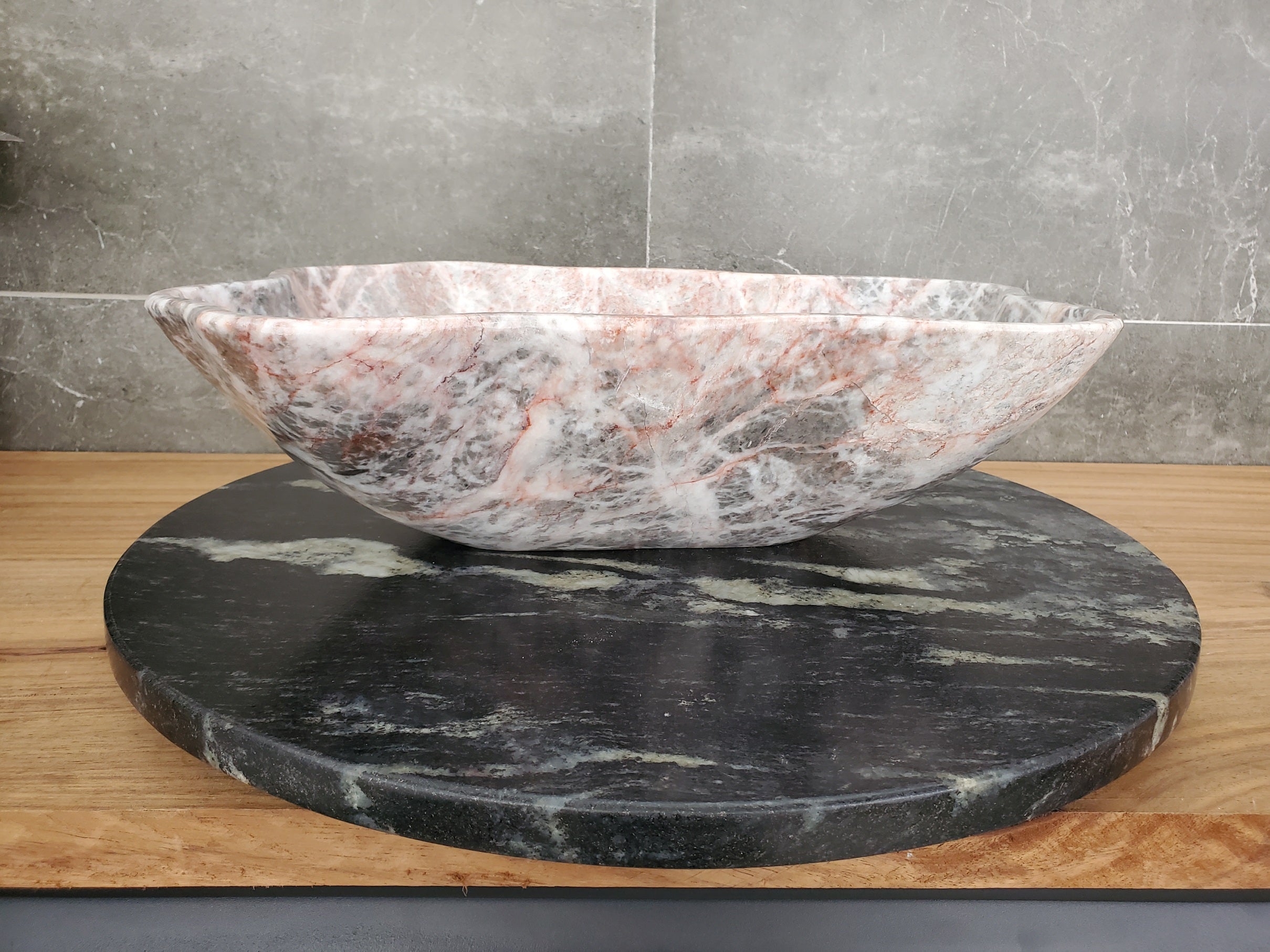 S31_27 Marble Vessel Bathroom Sink - 16.5 x 13.5 inch