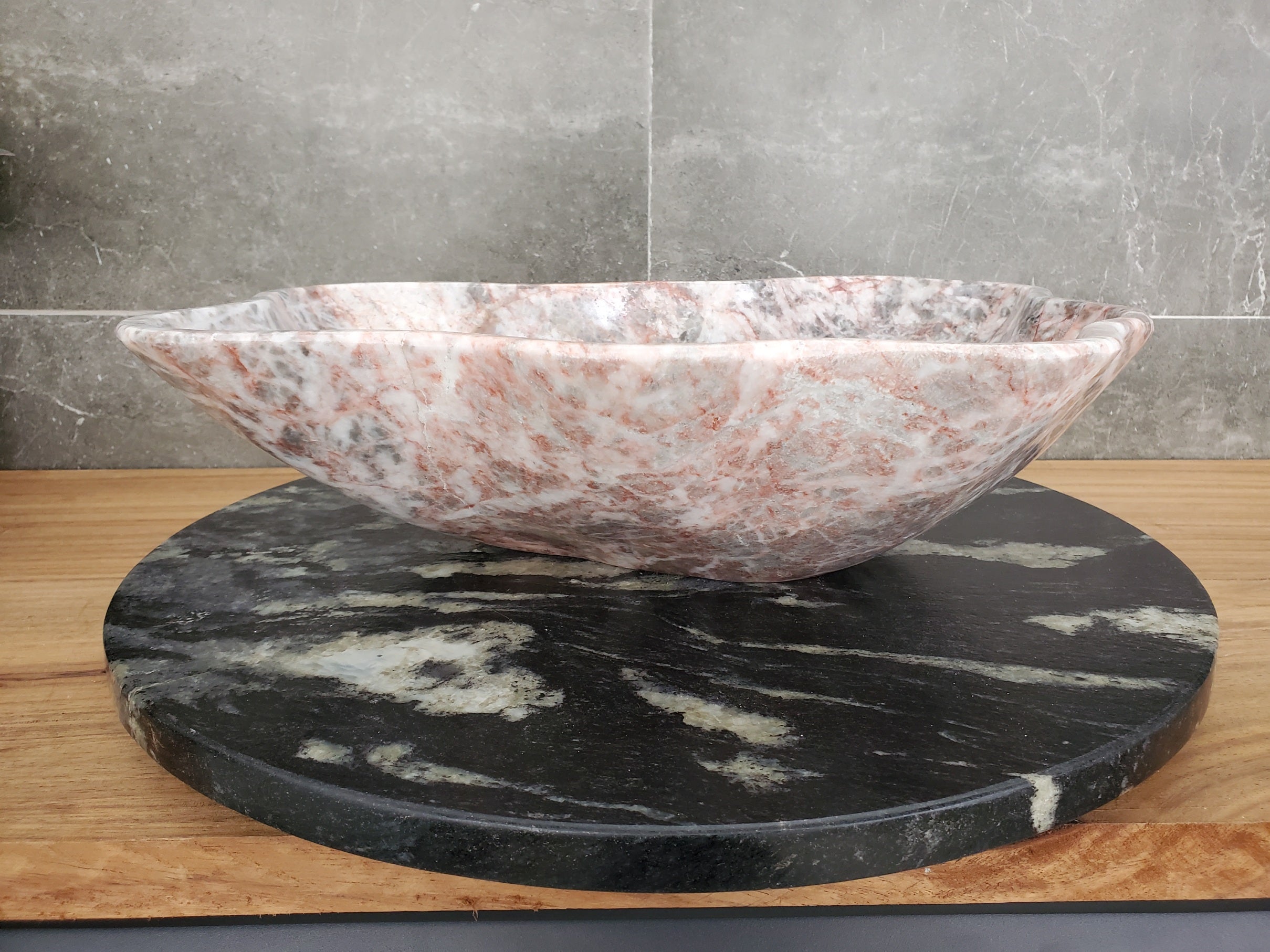 S31_27 Marble Vessel Bathroom Sink - 16.5 x 13.5 inch