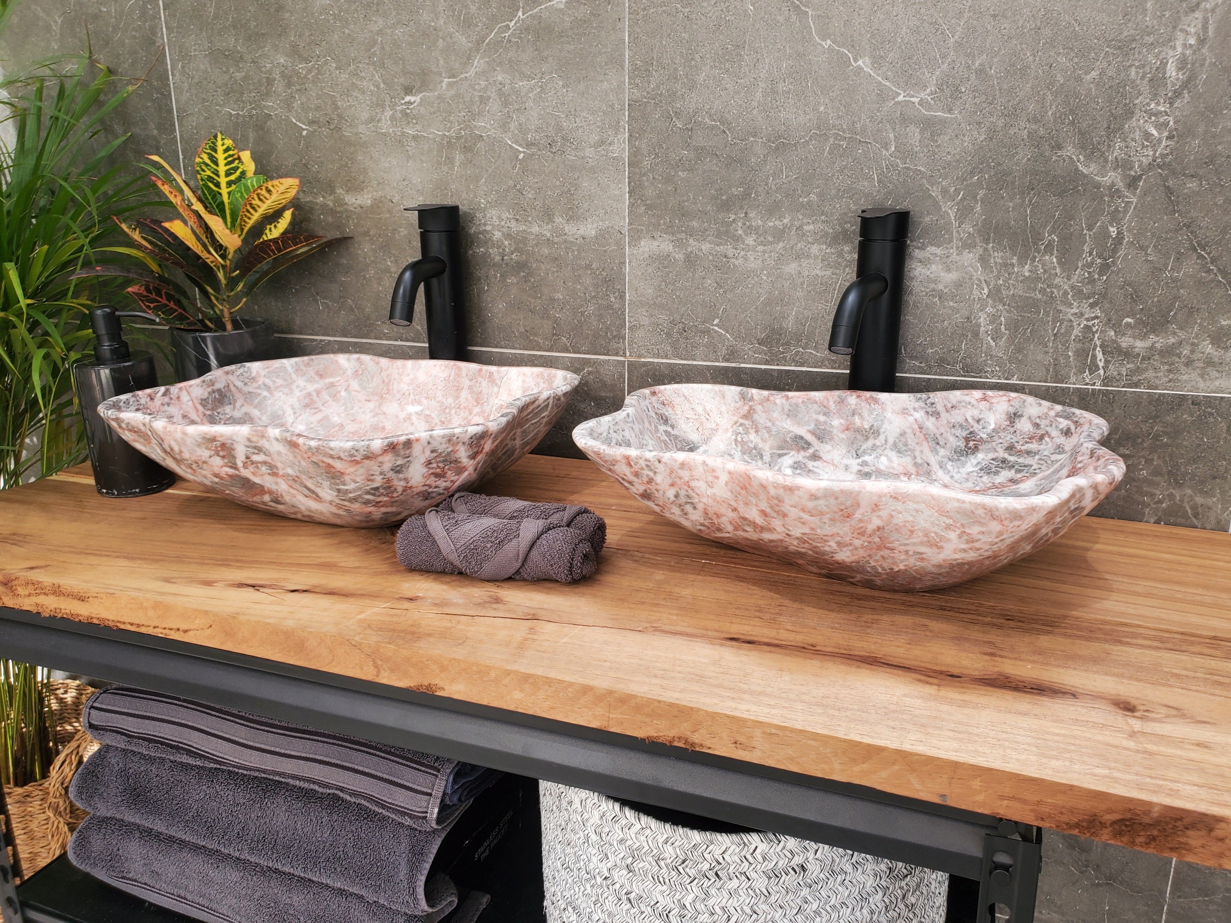 SET3169 Marble Stone Vessel Sink Set