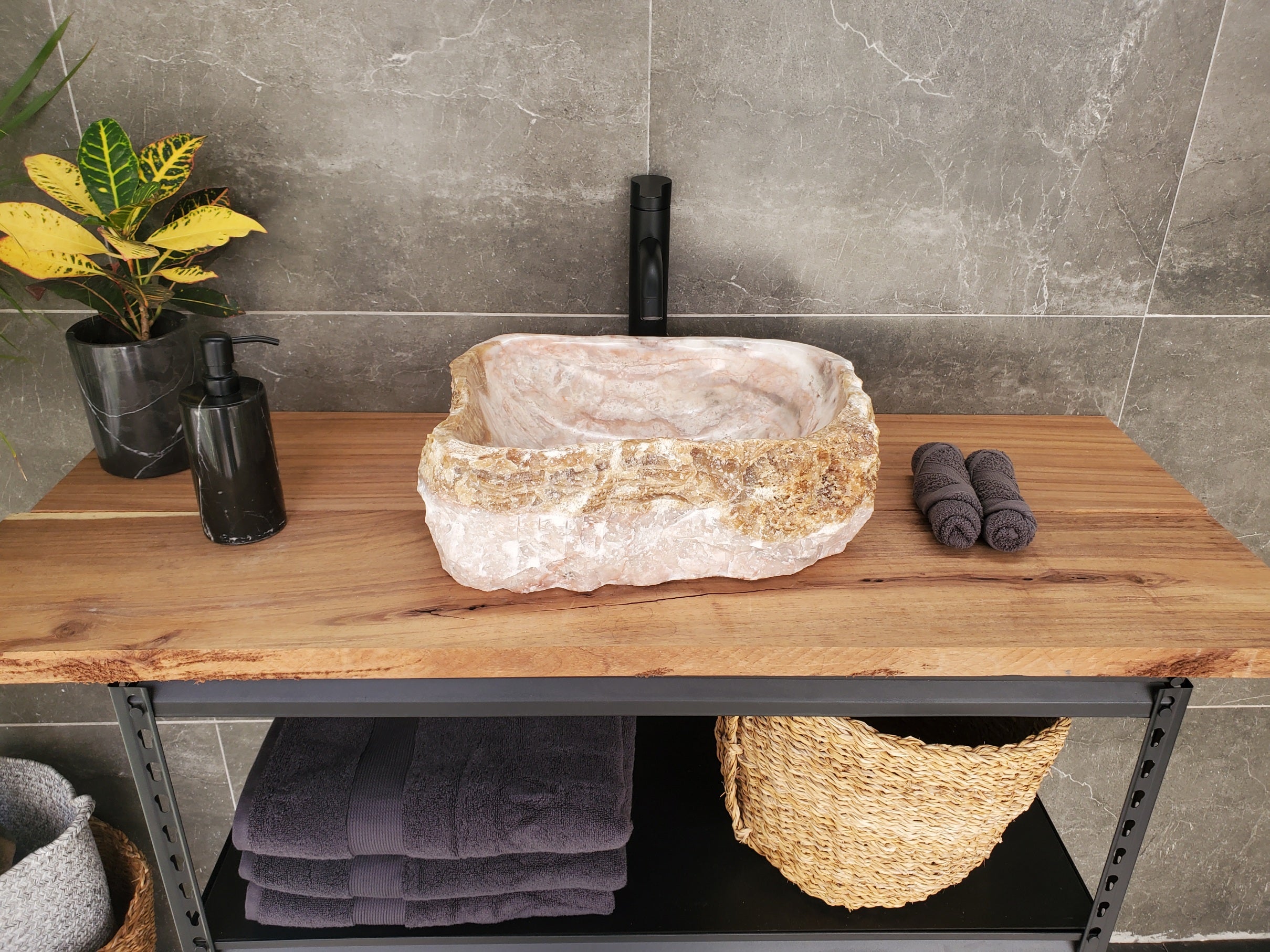 S33_07 Marble Vessel Bathroom Sink