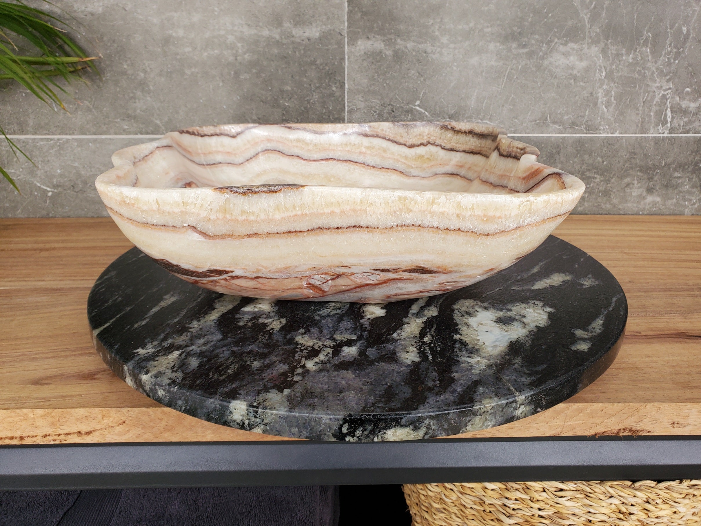 S33_37 Onyx Bathroom Vessel Sink - 17 x 14.5 inch