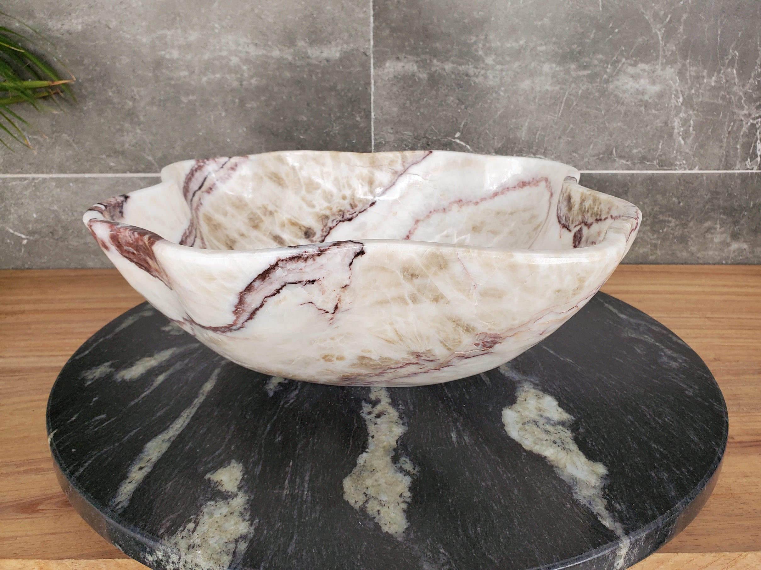 S33_40 Onyx Stone Vessel Bathroom Sink - 17 x 13 inch