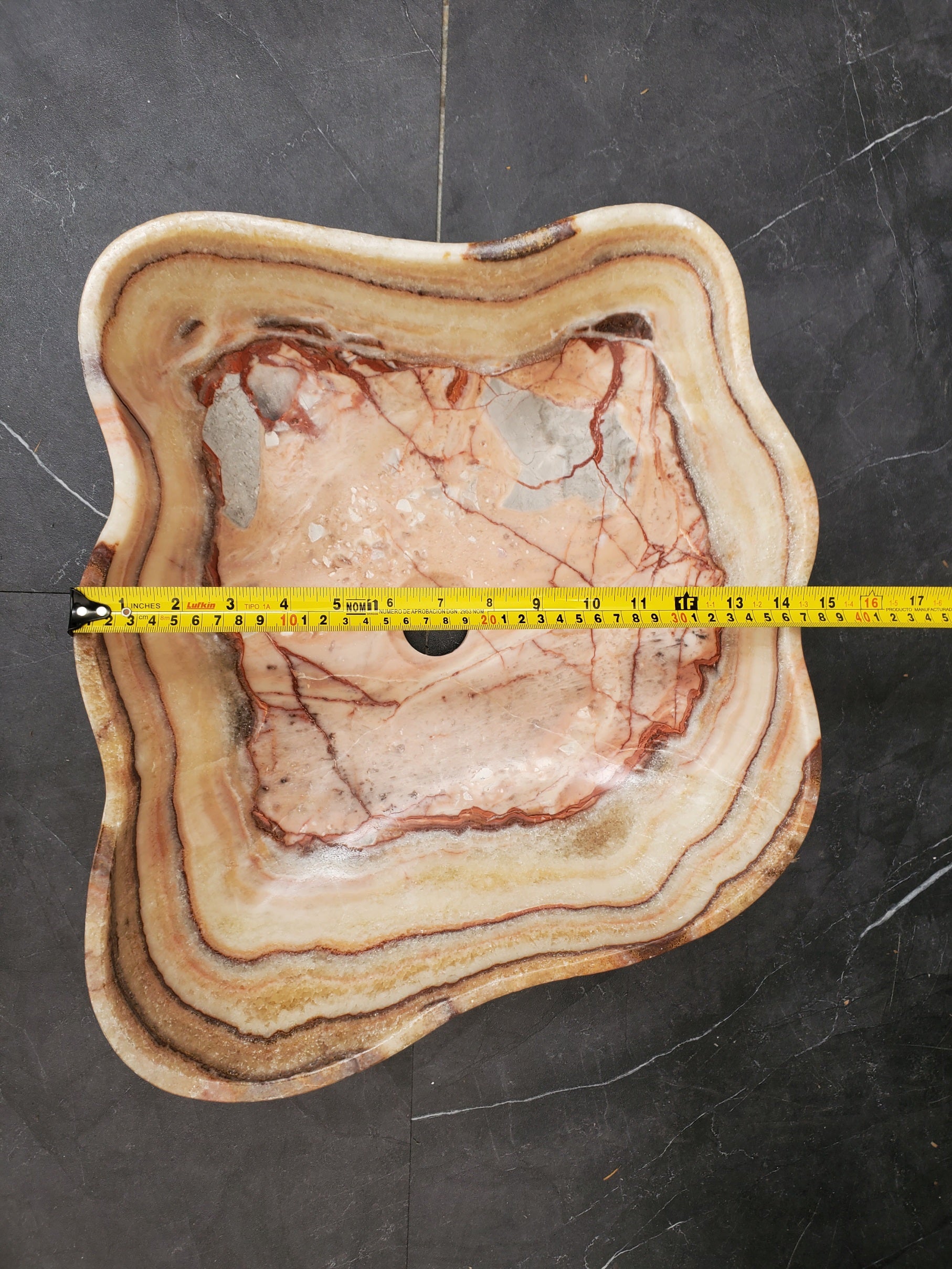 S33_37 Onyx Bathroom Vessel Sink - 17 x 14.5 inch