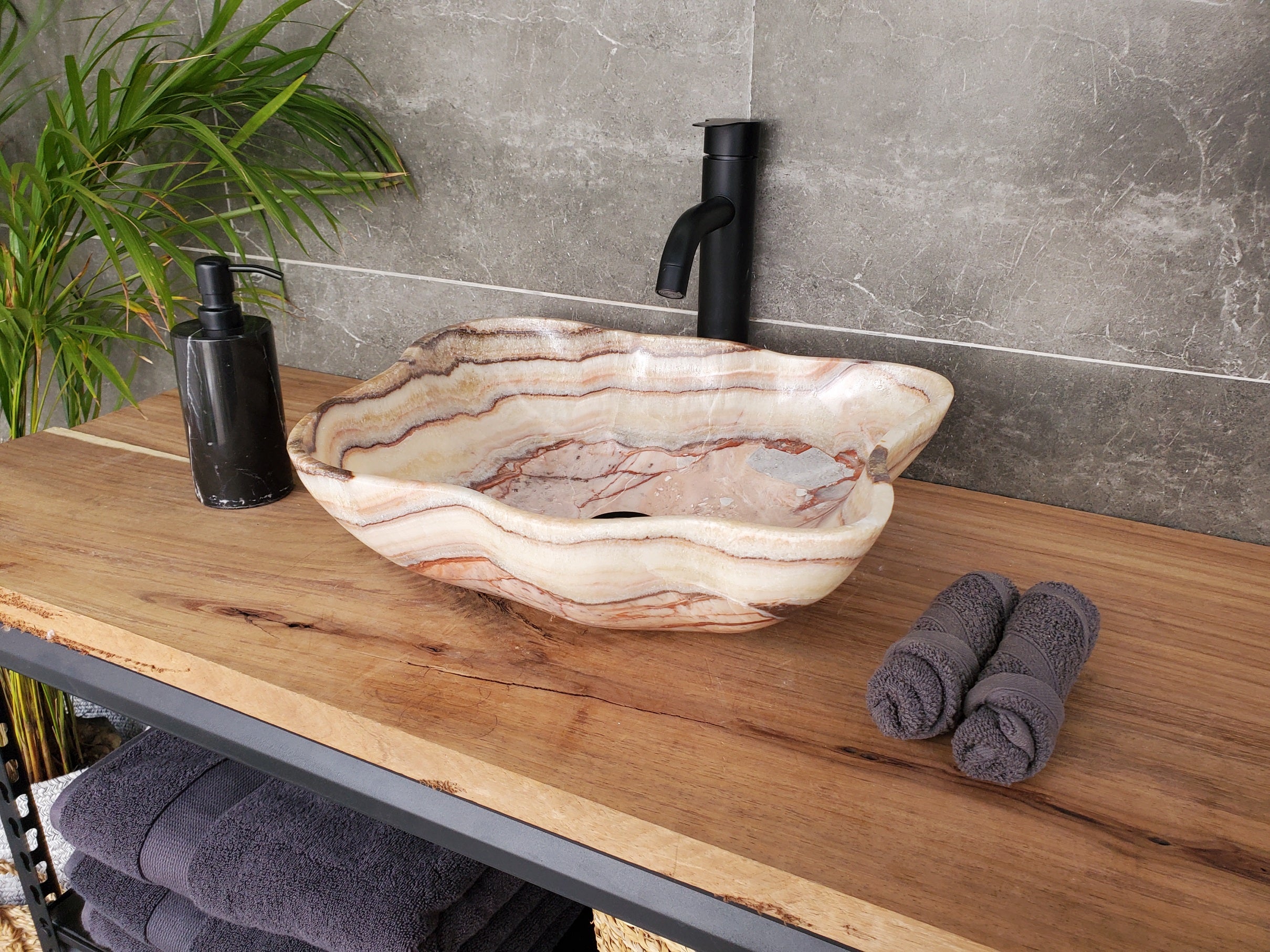 S33_37 Onyx Bathroom Vessel Sink - 17 x 14.5 inch