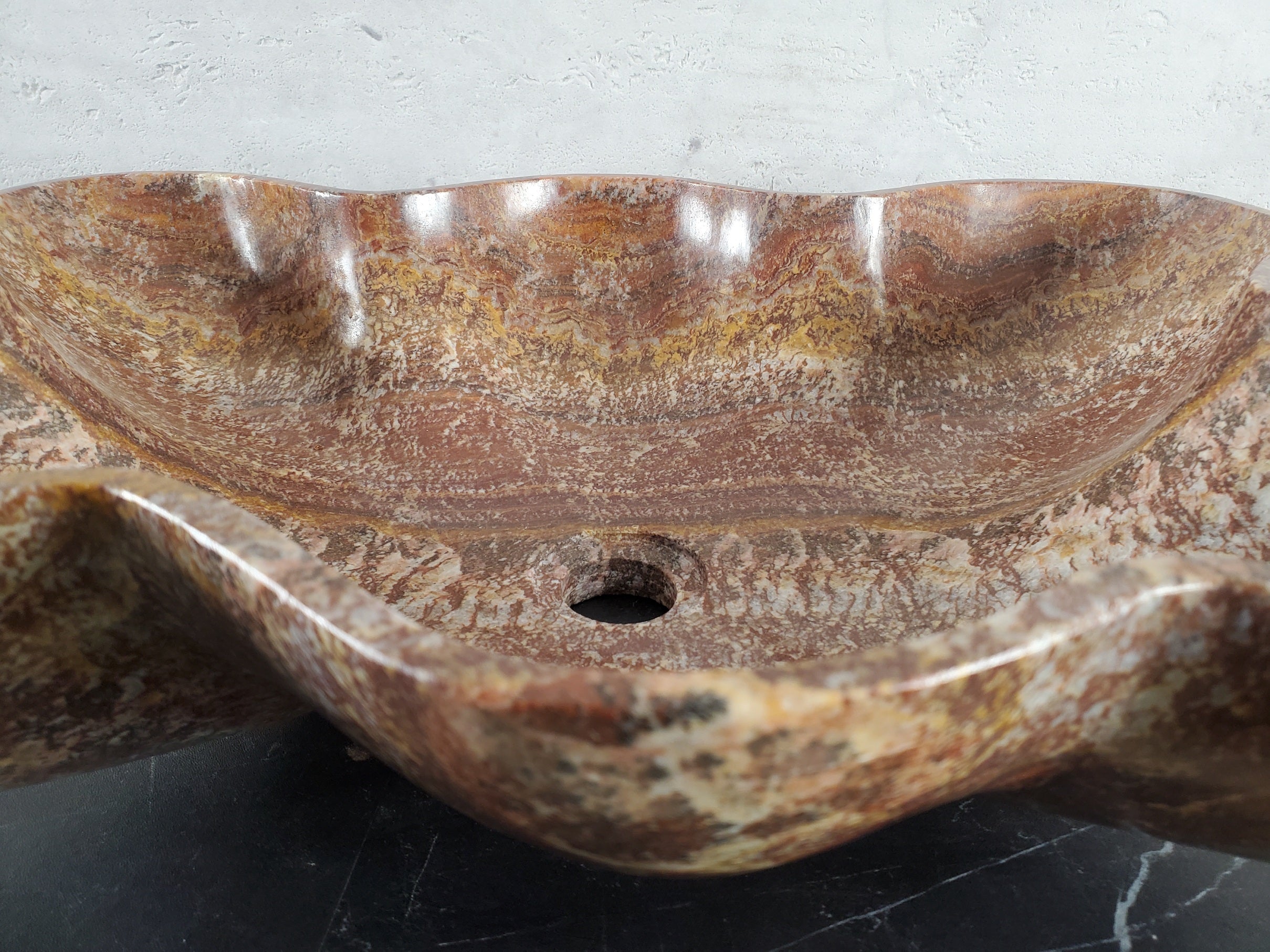 S27_10 Onyx Stone Vessel Bathroom Sink - 18 x 16 inch