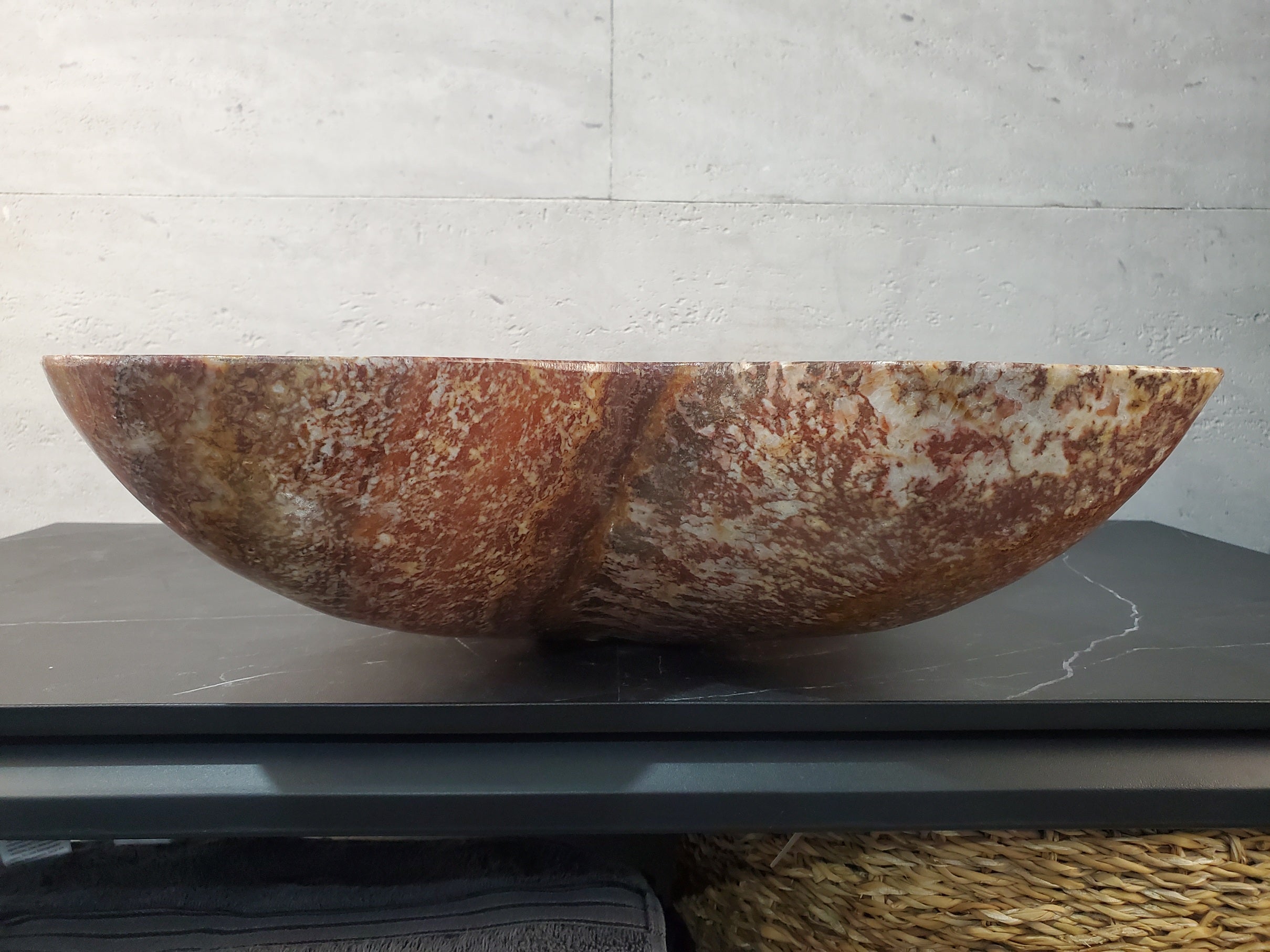 S27_10 Onyx Stone Vessel Bathroom Sink - 18 x 16 inch