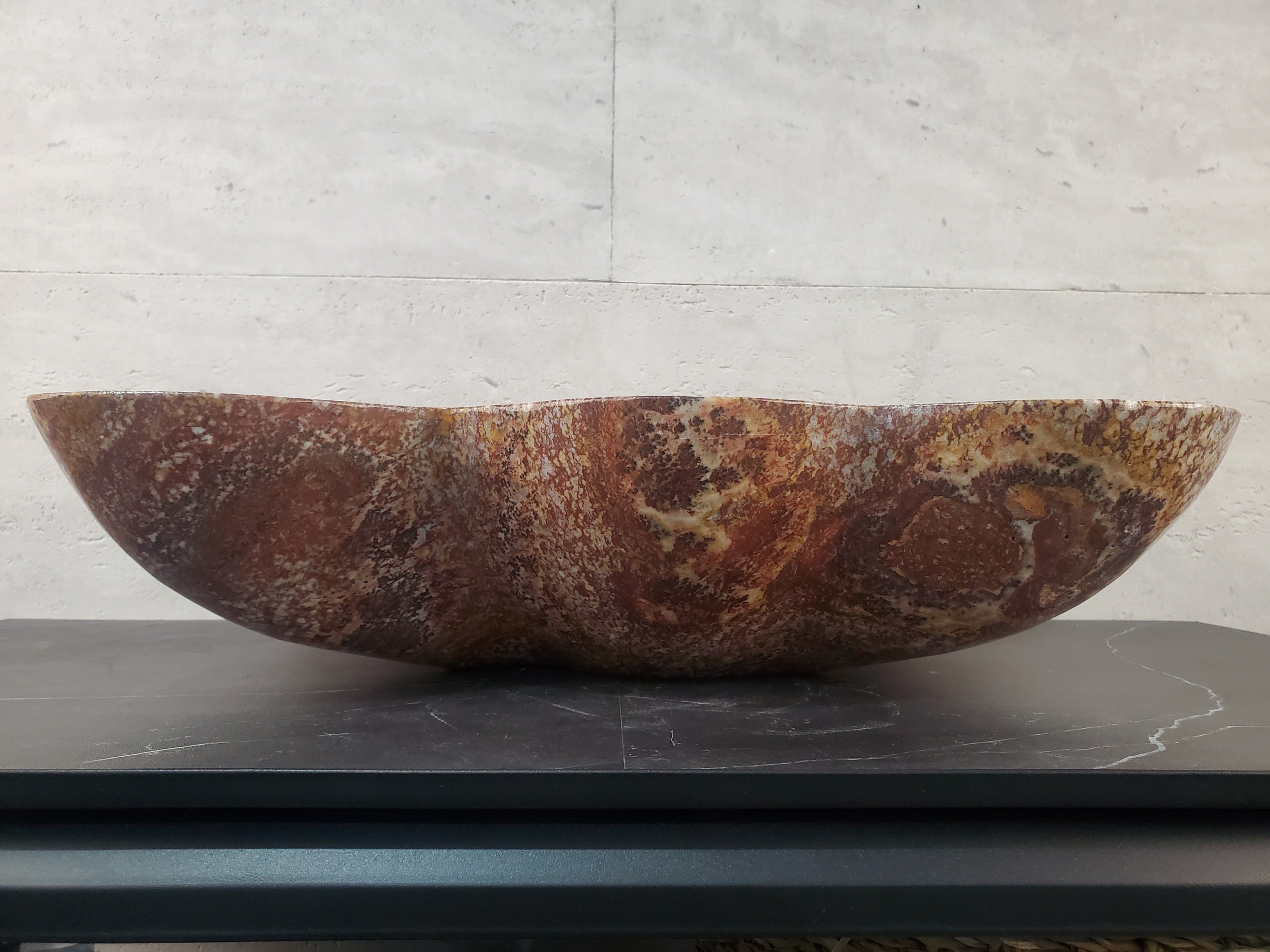 S27_10 Onyx Stone Vessel Bathroom Sink - 18 x 16 inch