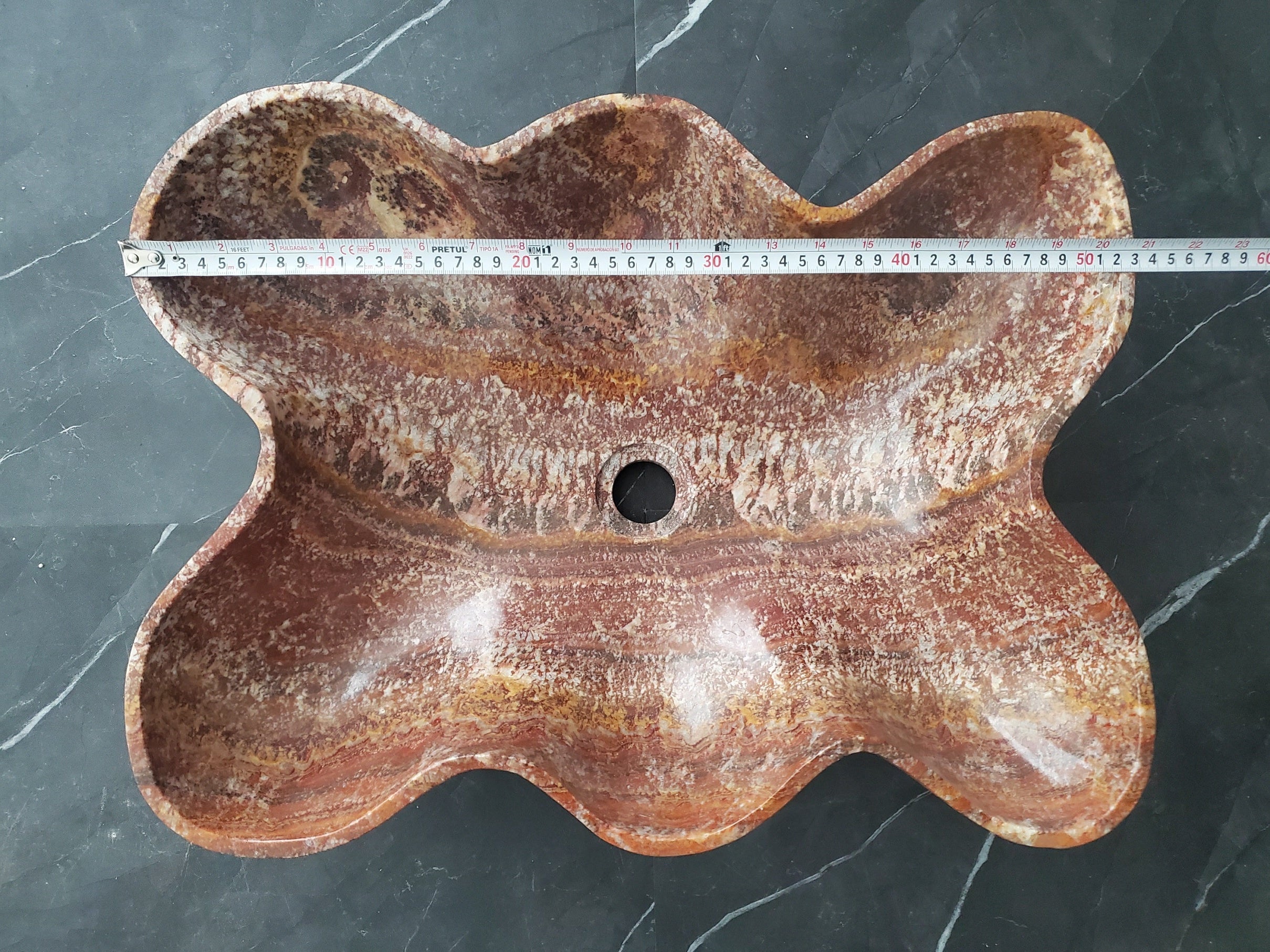 S27_10 Onyx Stone Vessel Bathroom Sink - 18 x 16 inch