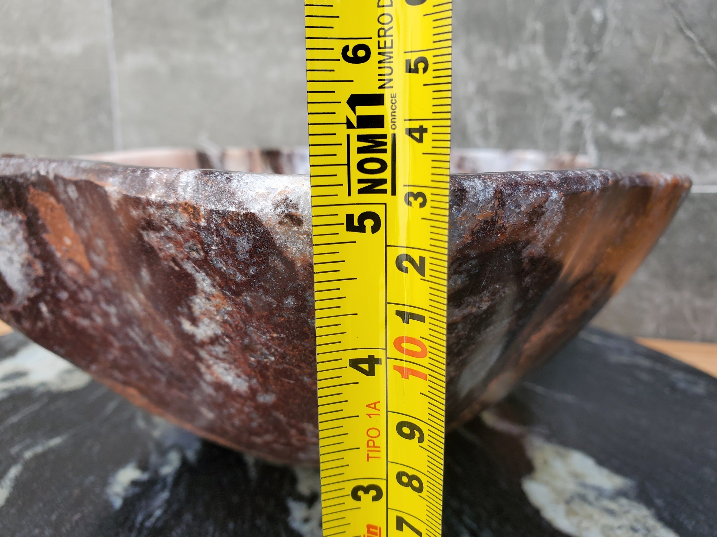 S31_07 Serpentine Onyx Stone Vessel Sink - 17.5 x 12 inch