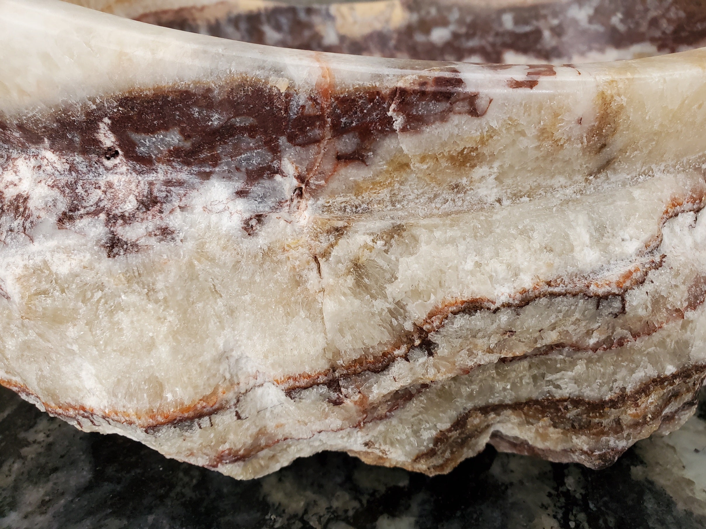 S31_09 Serpentine Onyx Stone Vessel Sink - 16 x 13.5 inch