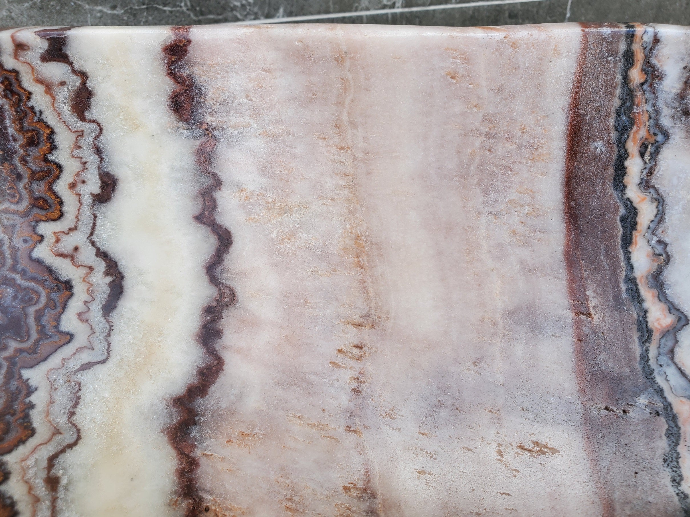 S31_07 Serpentine Onyx Stone Vessel Sink - 17.5 x 12 inch