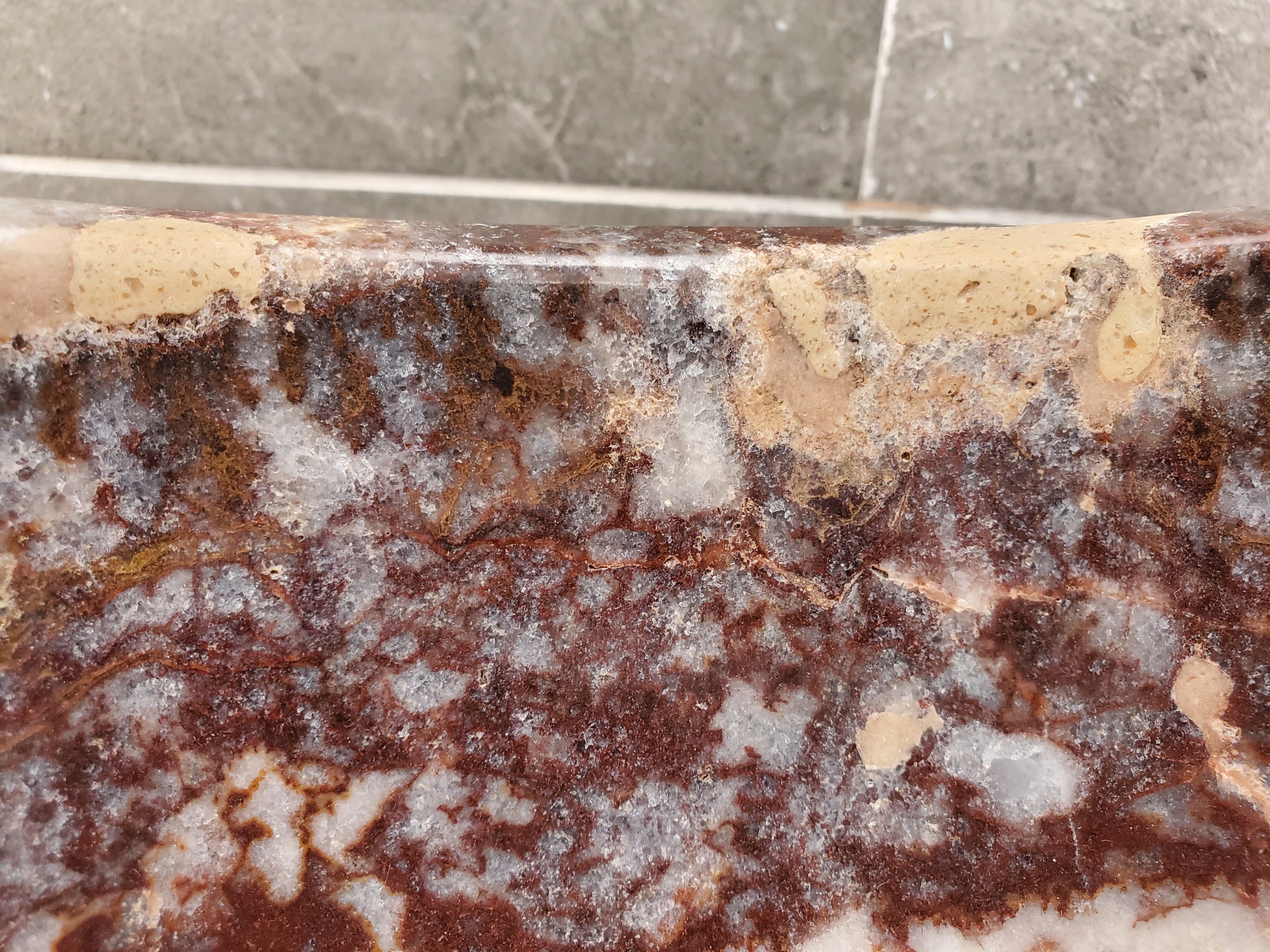 S31_09 Serpentine Onyx Stone Vessel Sink - 16 x 13.5 inch