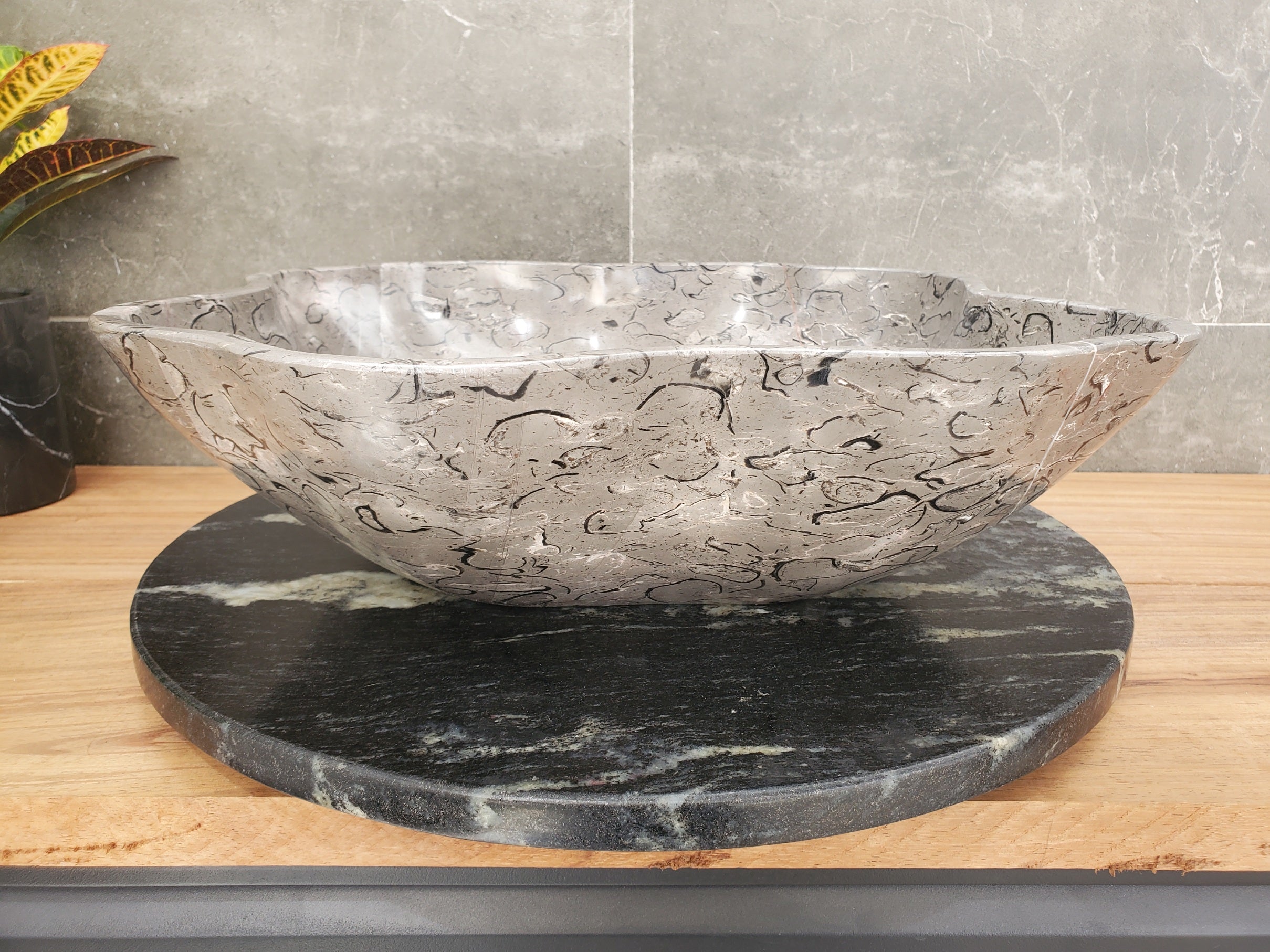S32_19 Marble Vessel Bathroom Sink - 18 x 17 inch