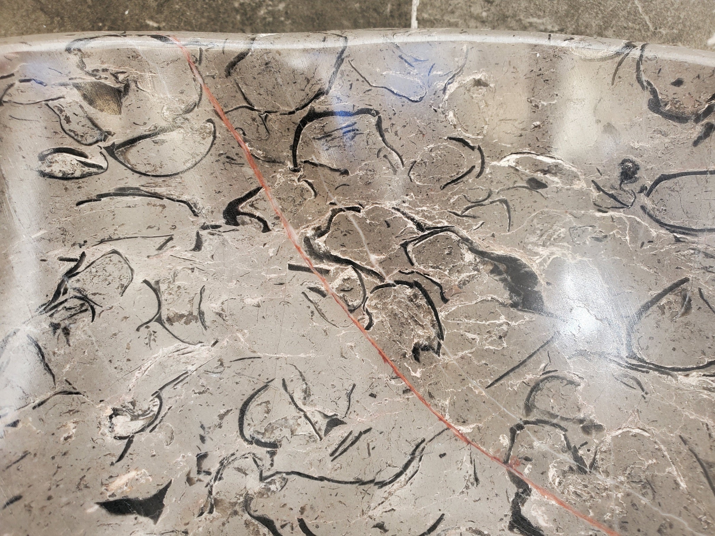 S32_19 Marble Vessel Bathroom Sink - 18 x 17 inch