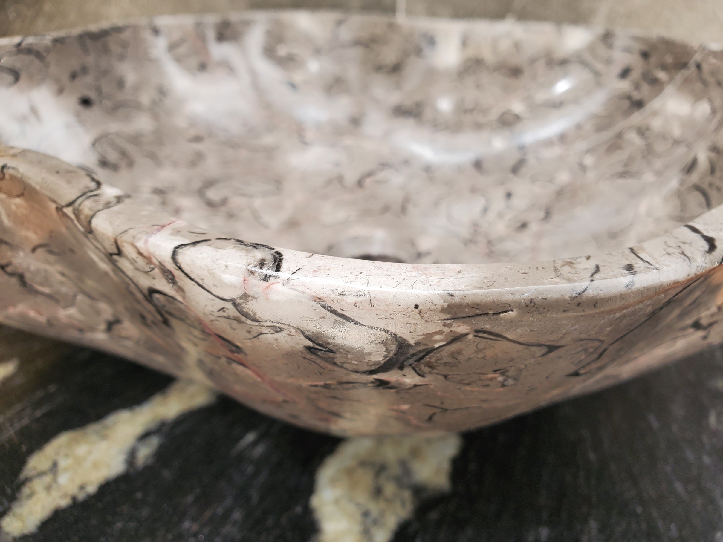 S32_19 Marble Vessel Bathroom Sink - 18 x 17 inch