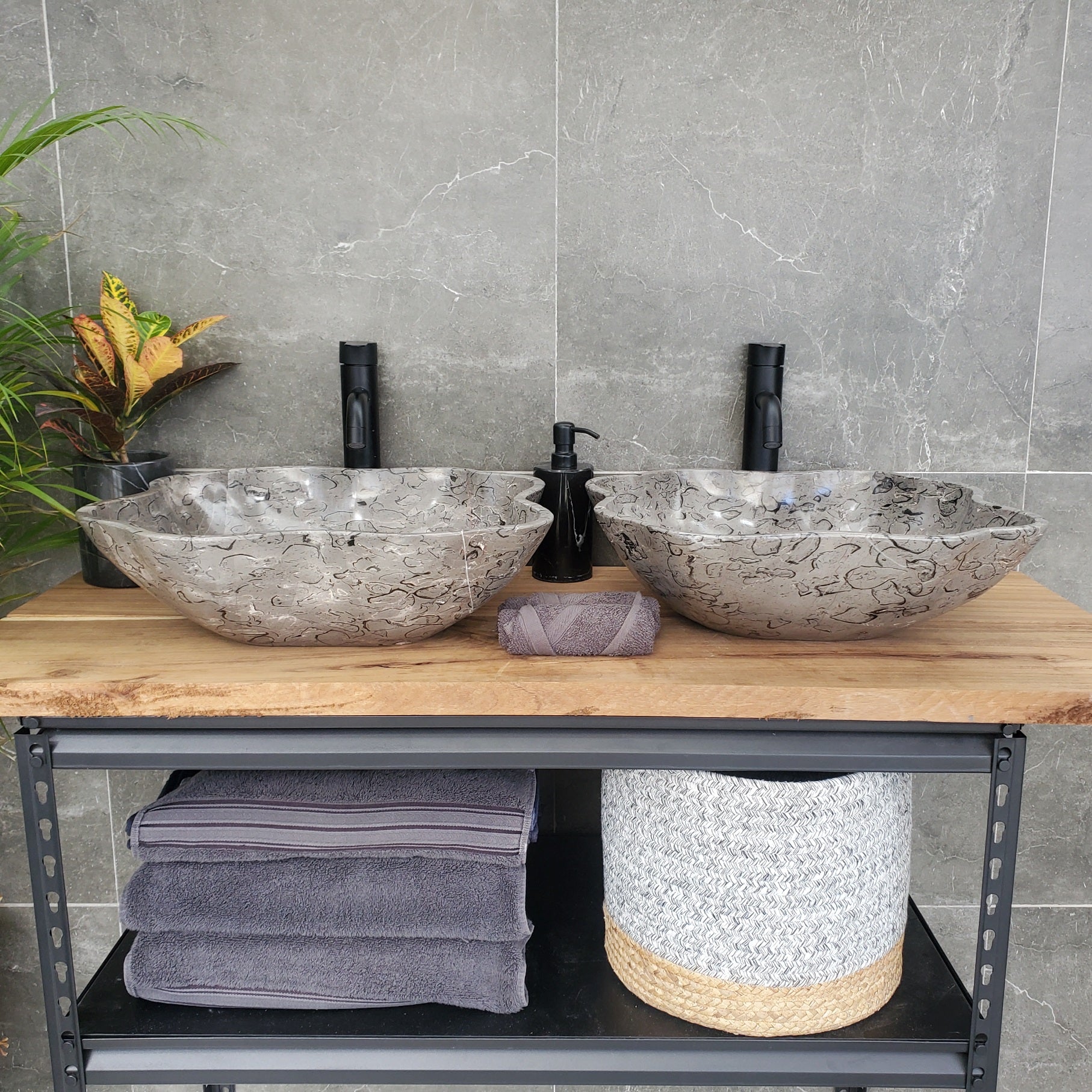 SET3204 Marble Stone Vessel Sink Set