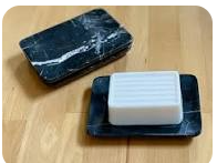 ST_02 Black Matte Marble Soap Tray