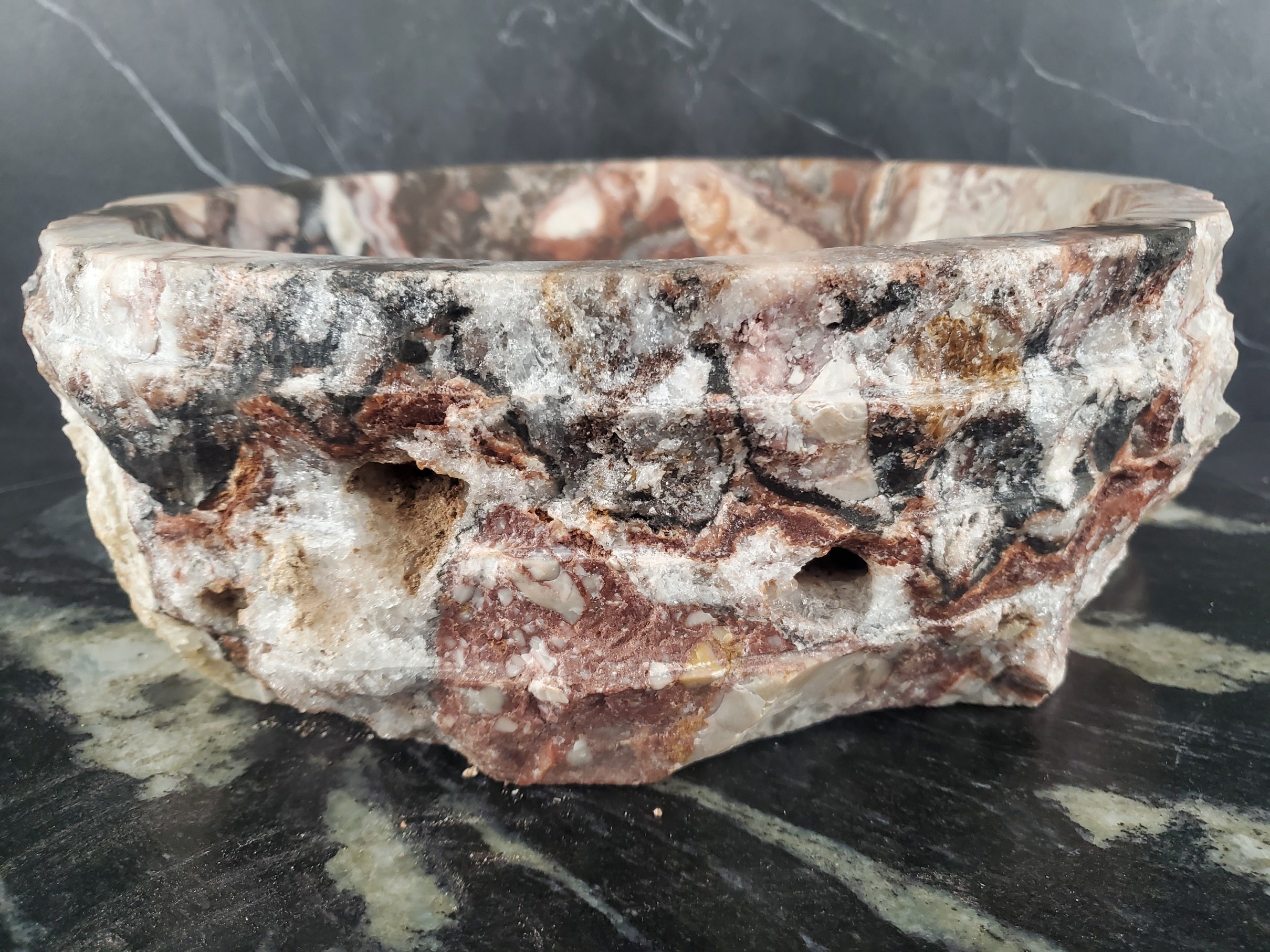 S26_02 Serpentina Onyx Stone Vessel Sink (Round)