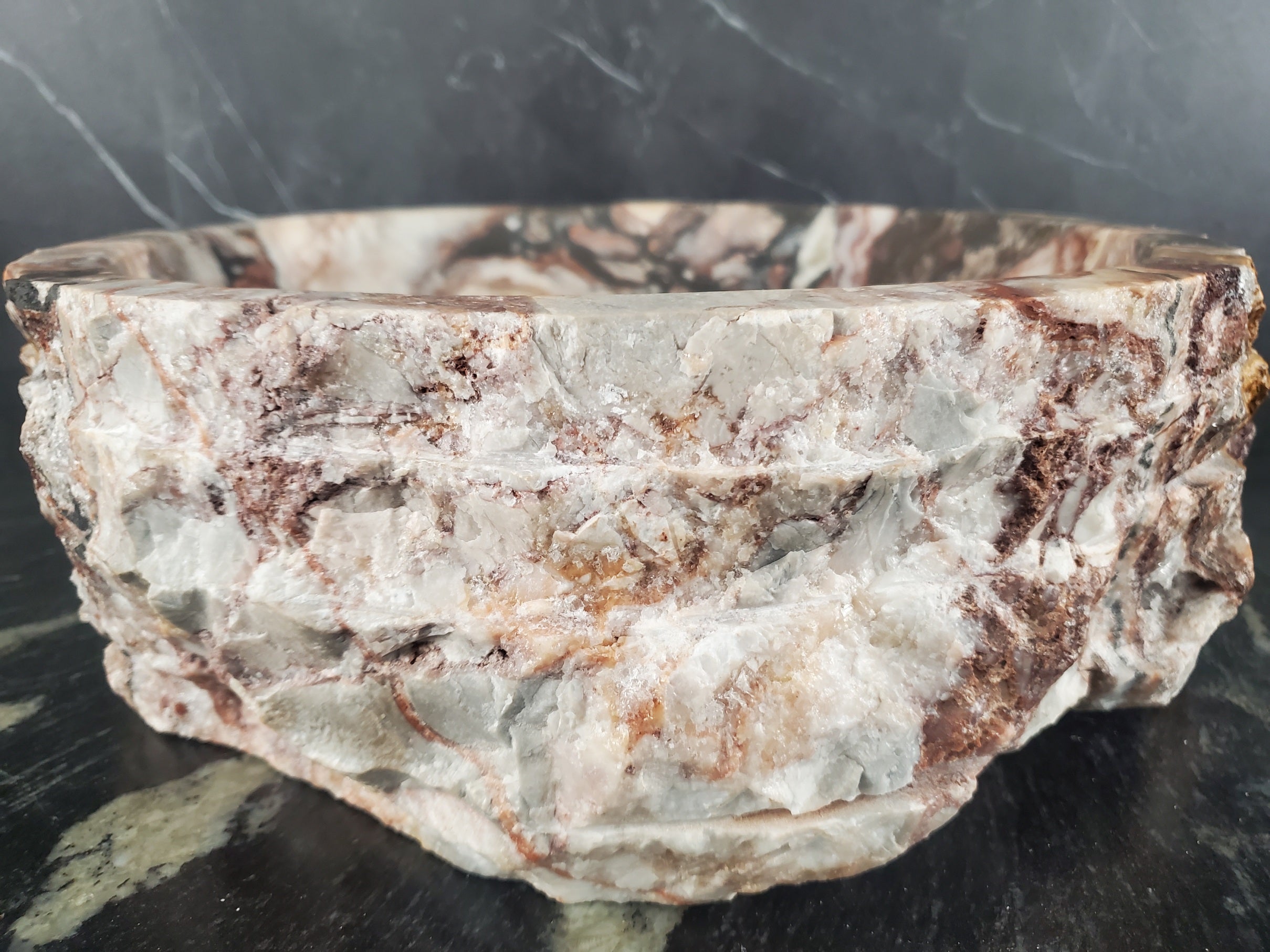S26_02 Serpentina Onyx Stone Vessel Sink (Round)