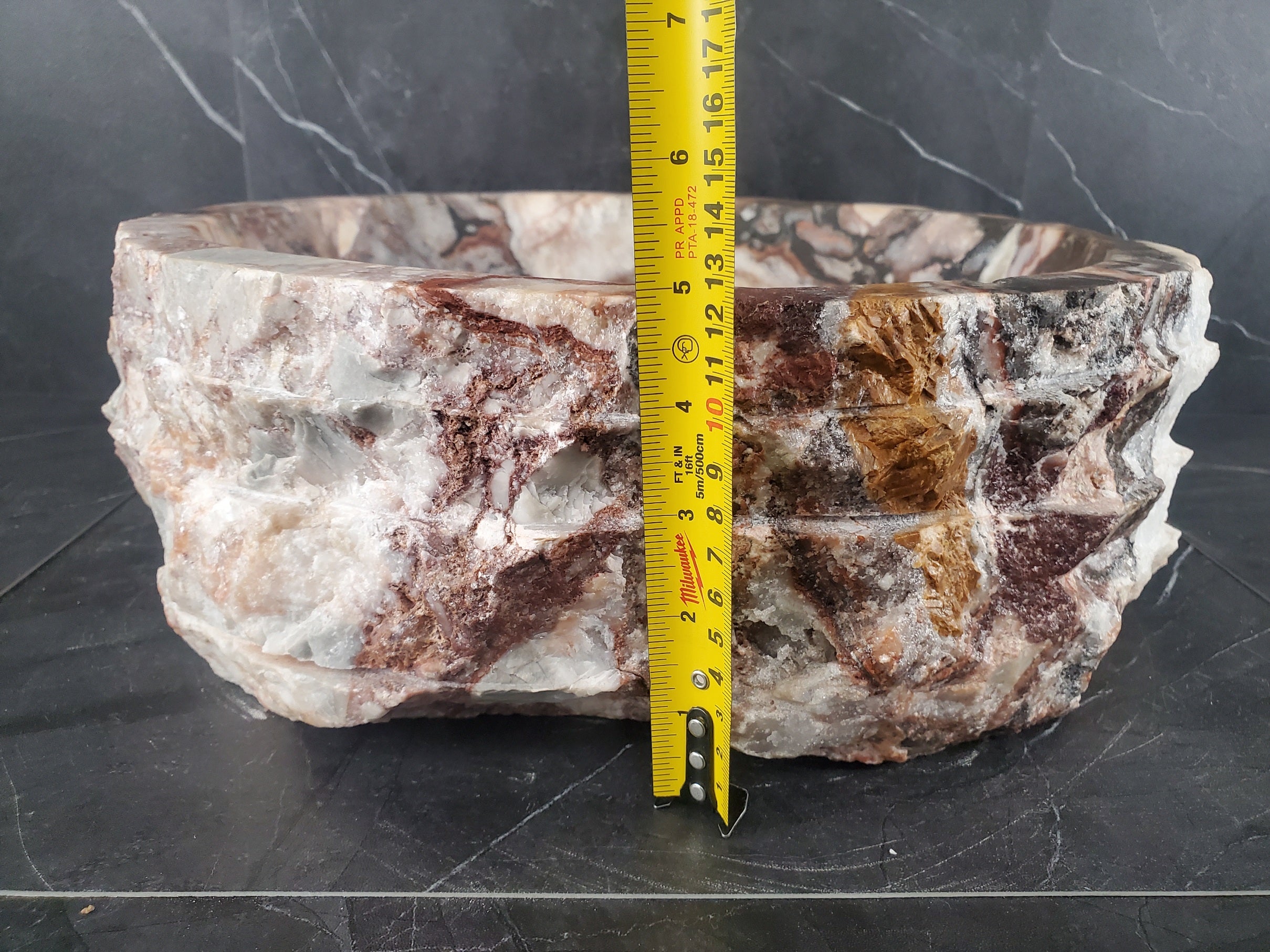 S26_02 Serpentina Onyx Stone Vessel Sink (Round)