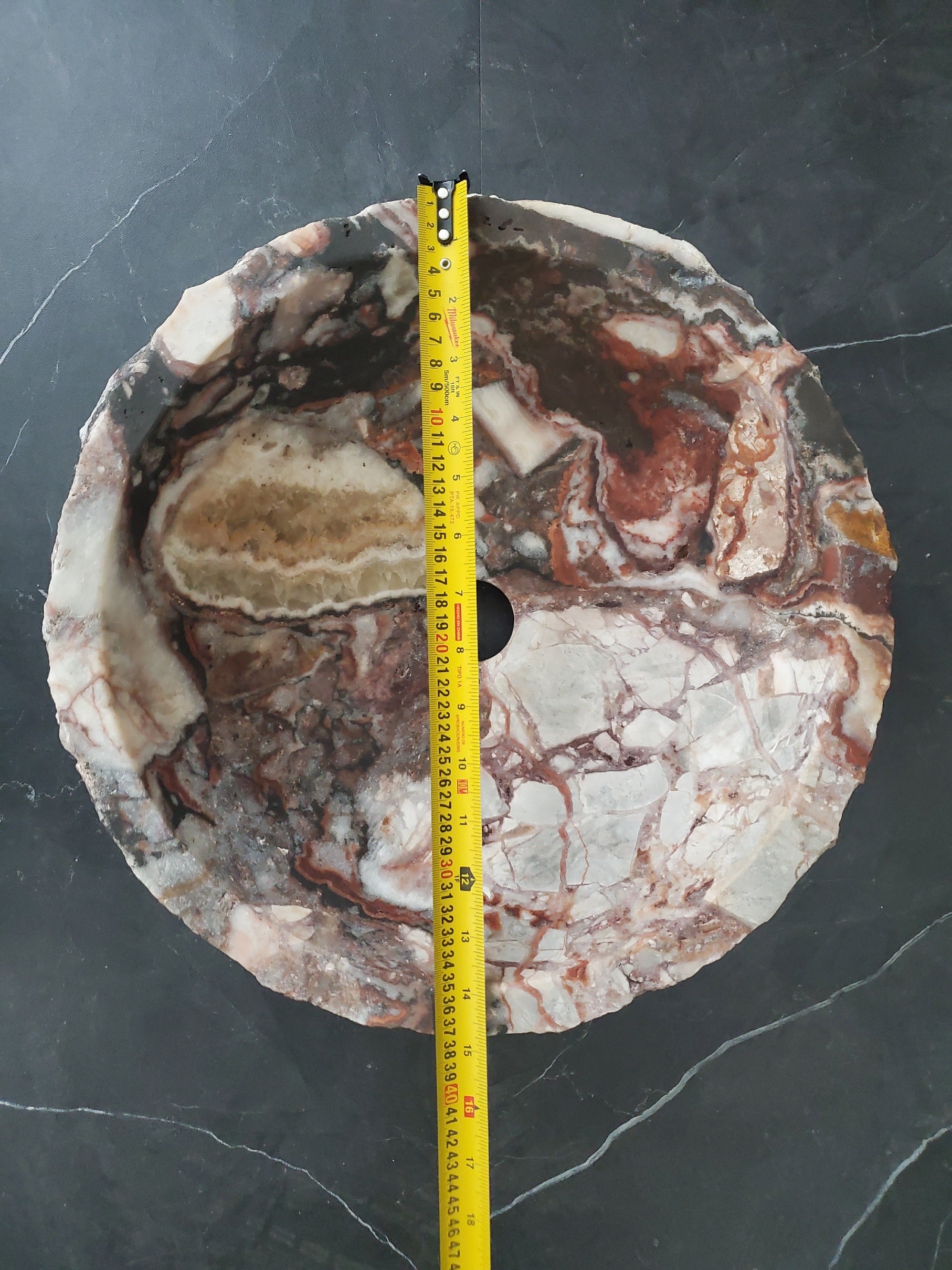 S26_02 Serpentina Onyx Stone Vessel Sink (Round)