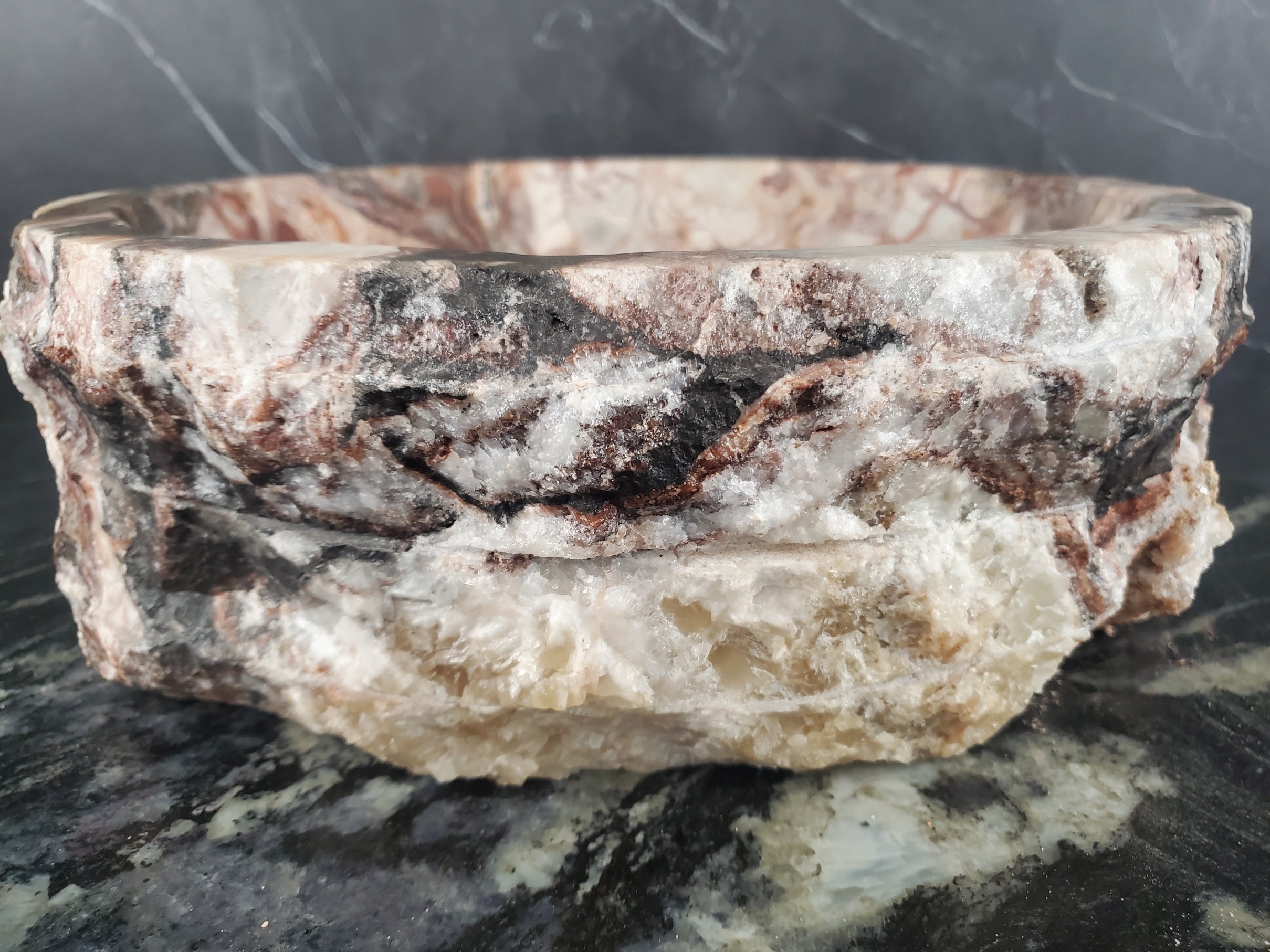S26_02 Serpentina Onyx Stone Vessel Sink (Round)