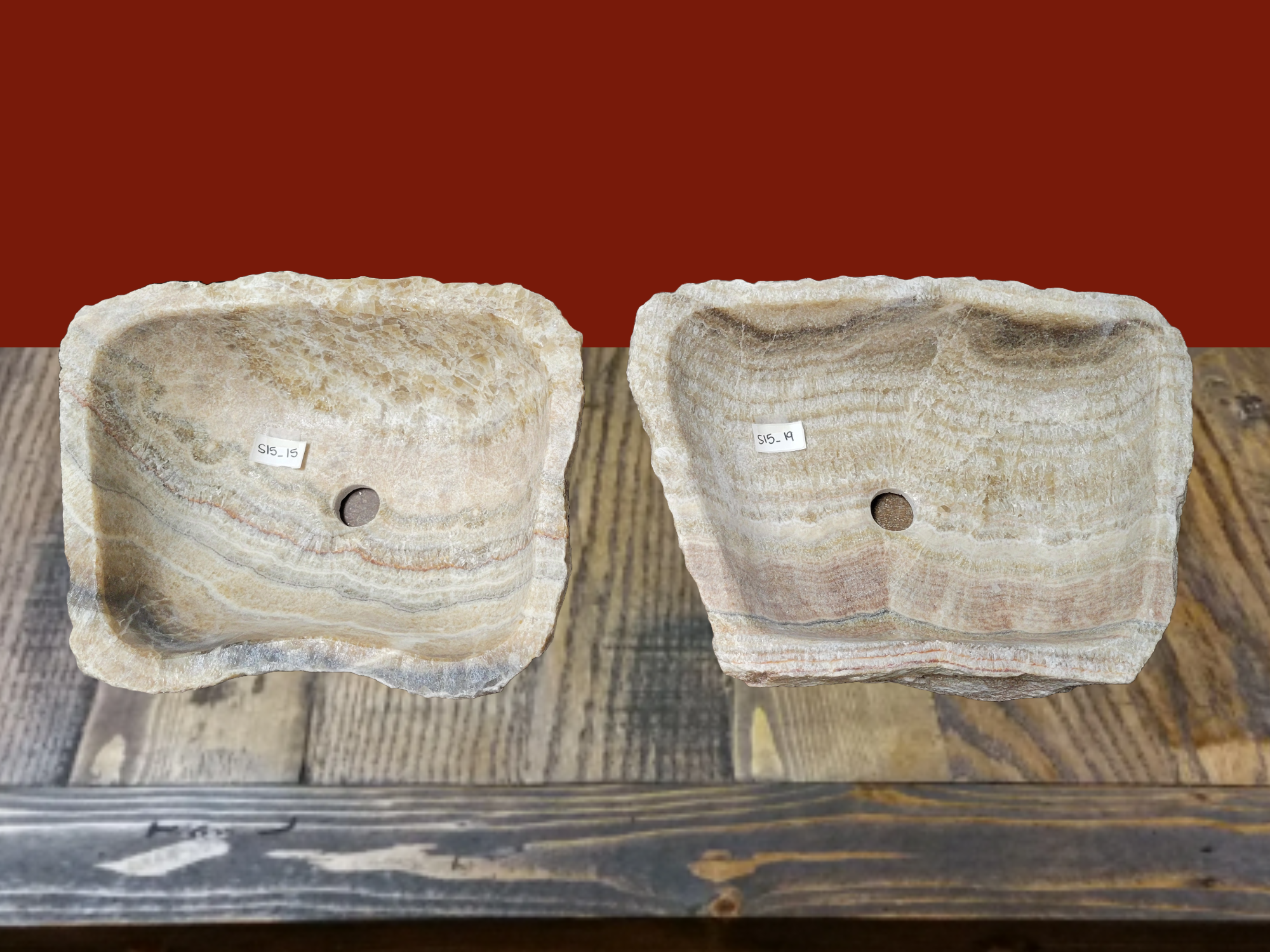 SET1022 Onyx Stone Vessel Bathroom Sink (Set of Two)